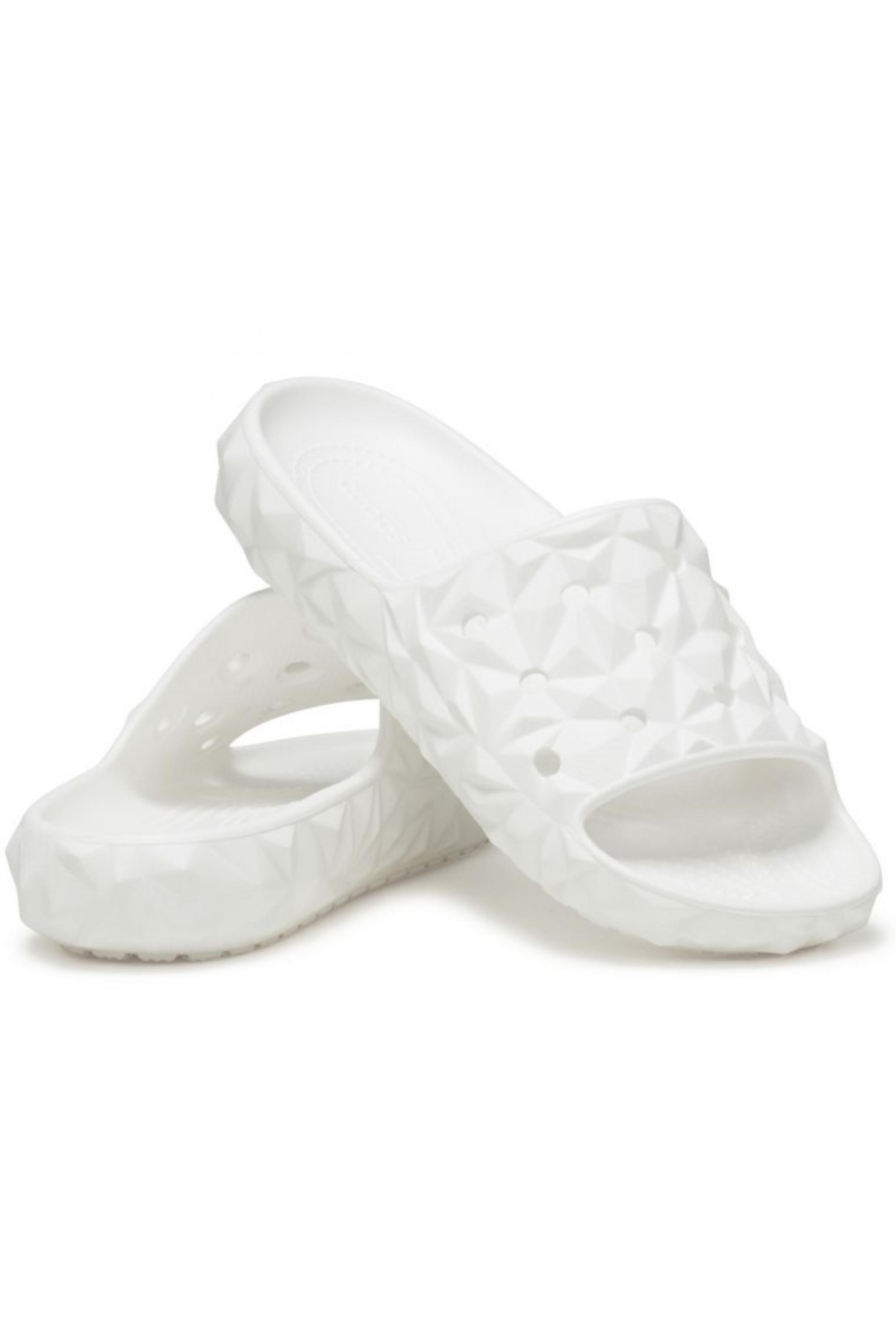 209608 Classic Geometric Slide V2 Beyaz Unisex Terlik - Görsel 5