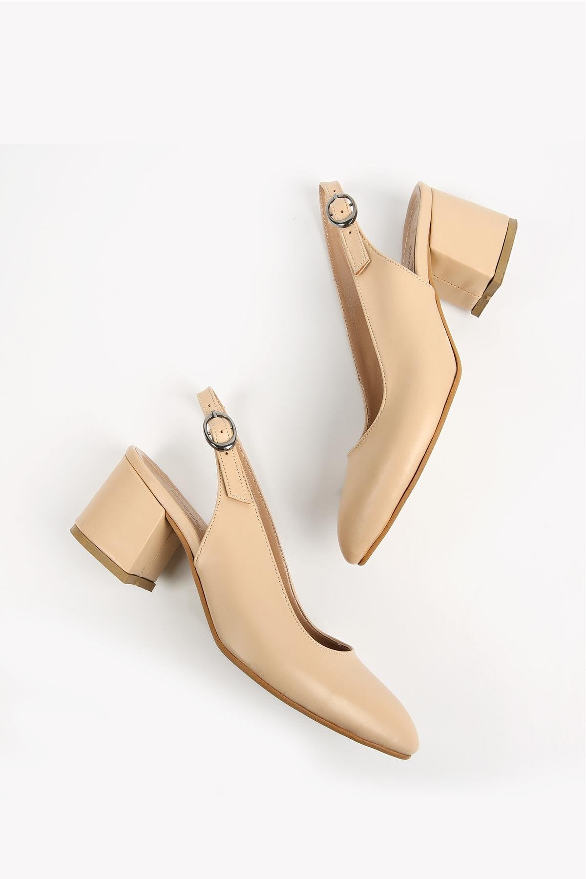 Kadın Günlük Topuklu Ayakkabı TEN CİLT - Görsel 4