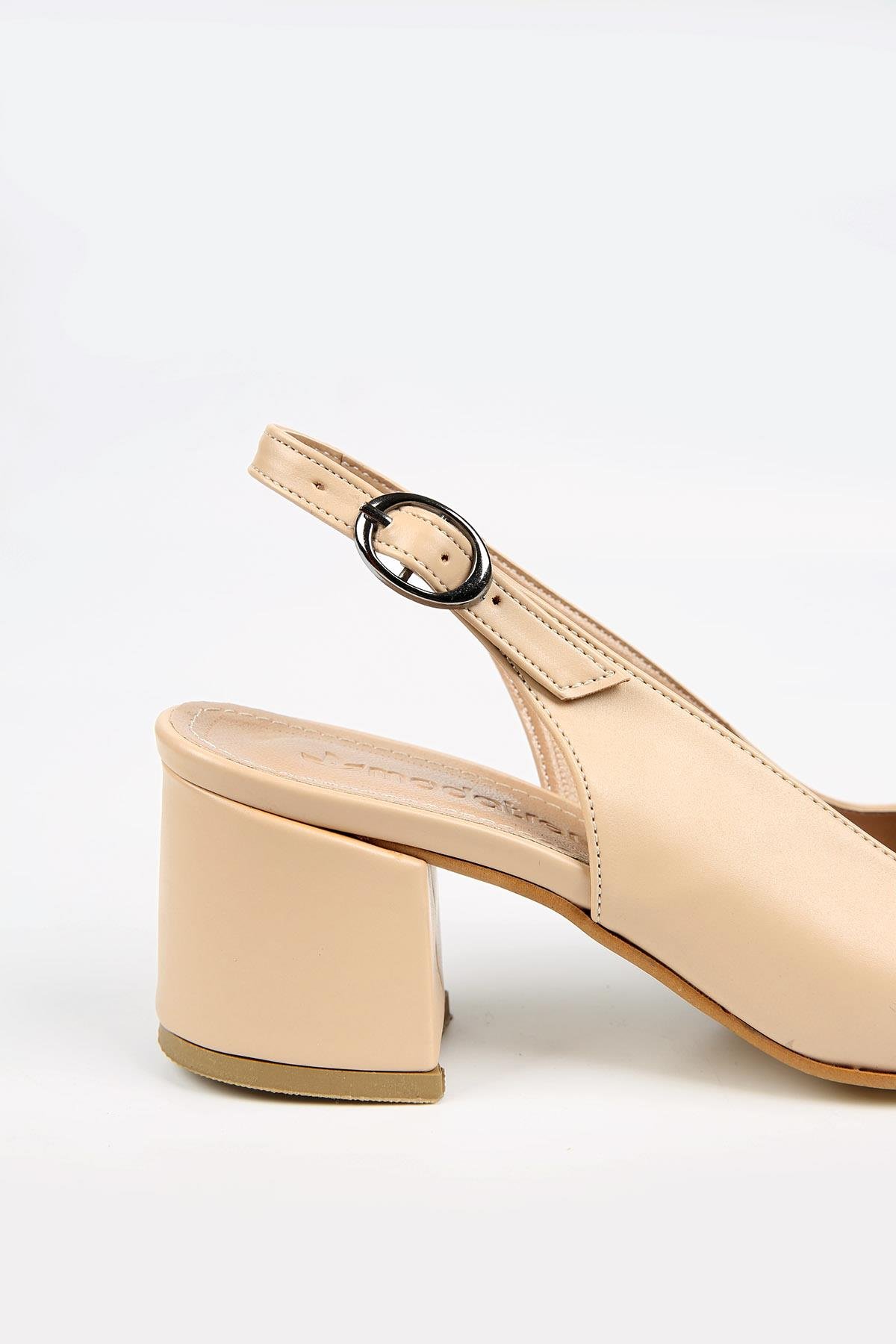 Kadın Günlük Topuklu Ayakkabı TEN CİLT - Görsel 5