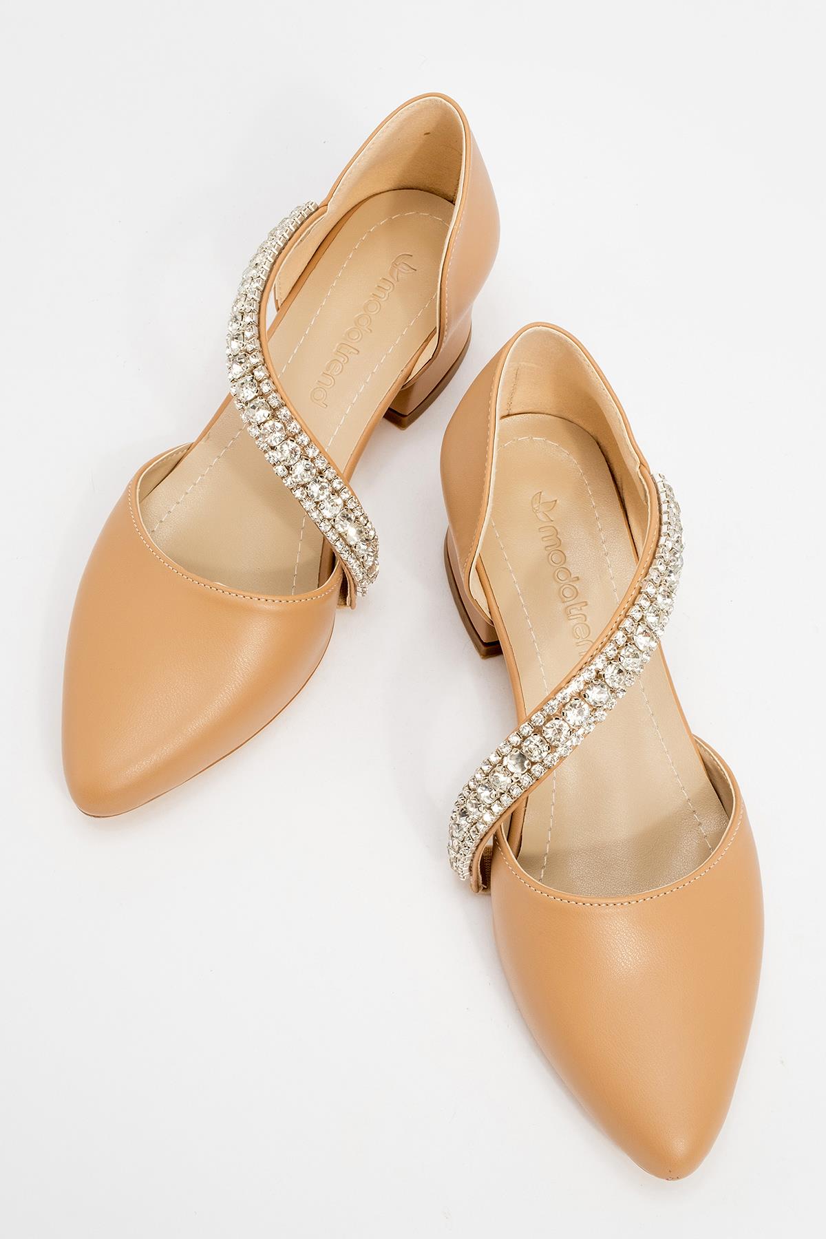 Kadın Yumurta Topuklu Günlük Ayakkabı NUDE CİLT - Görsel 6