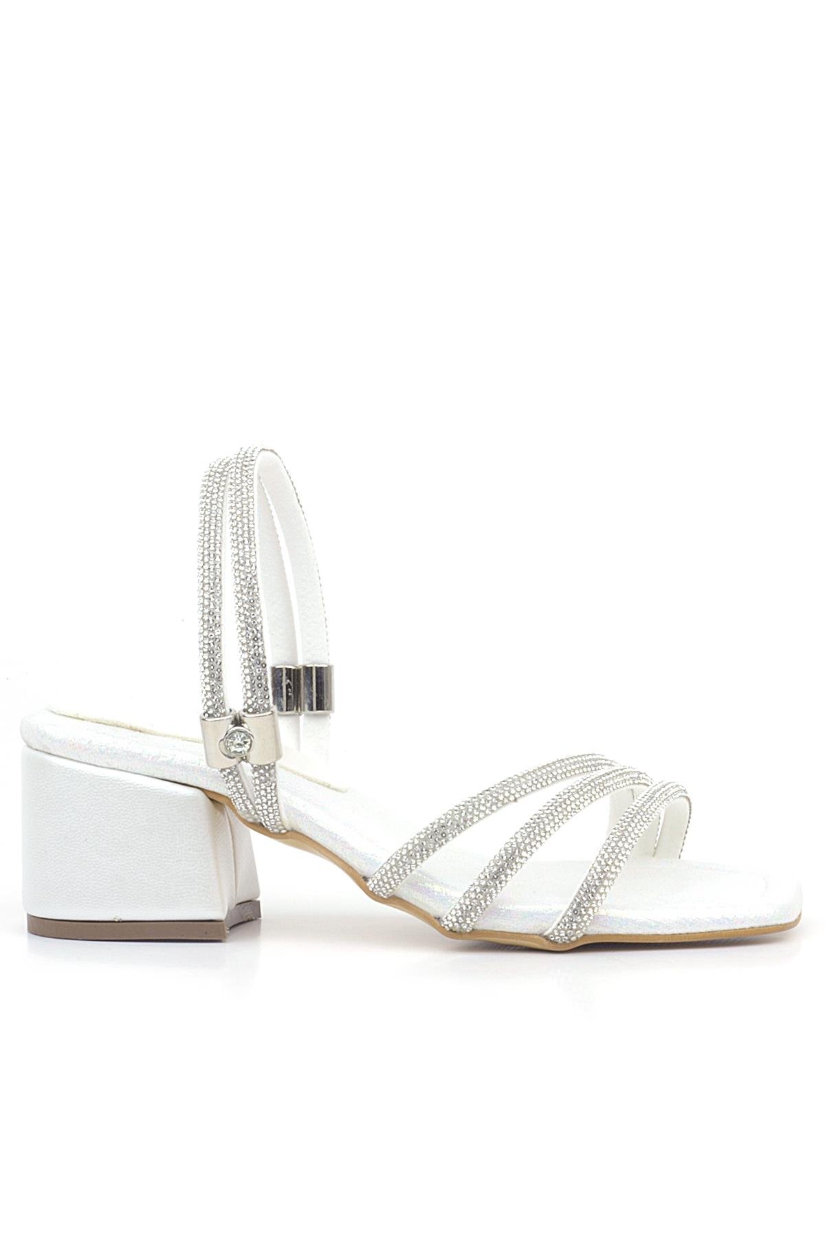 Judy Sedef Taşlı Kız Çocuk Topuklu Terlik Ayakkabı - Görsel 3