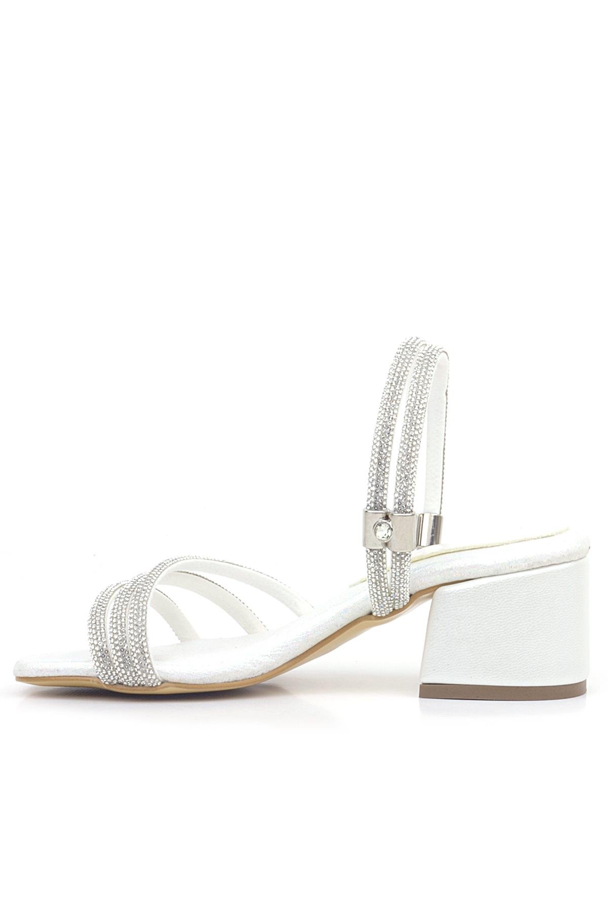 Judy Sedef Taşlı Kız Çocuk Topuklu Terlik Ayakkabı - Görsel 4