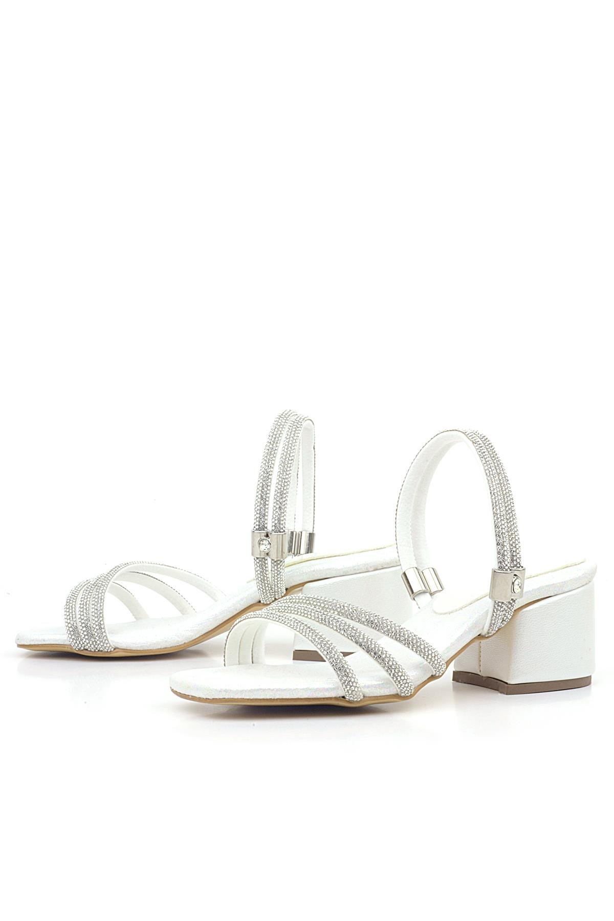 Judy Sedef Taşlı Kız Çocuk Topuklu Terlik Ayakkabı - Görsel 5