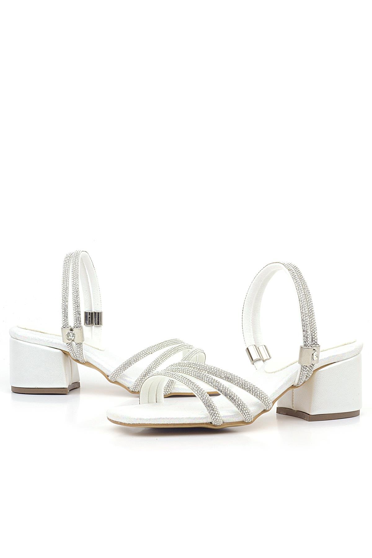 Judy Sedef Taşlı Kız Çocuk Topuklu Terlik Ayakkabı - Görsel 7