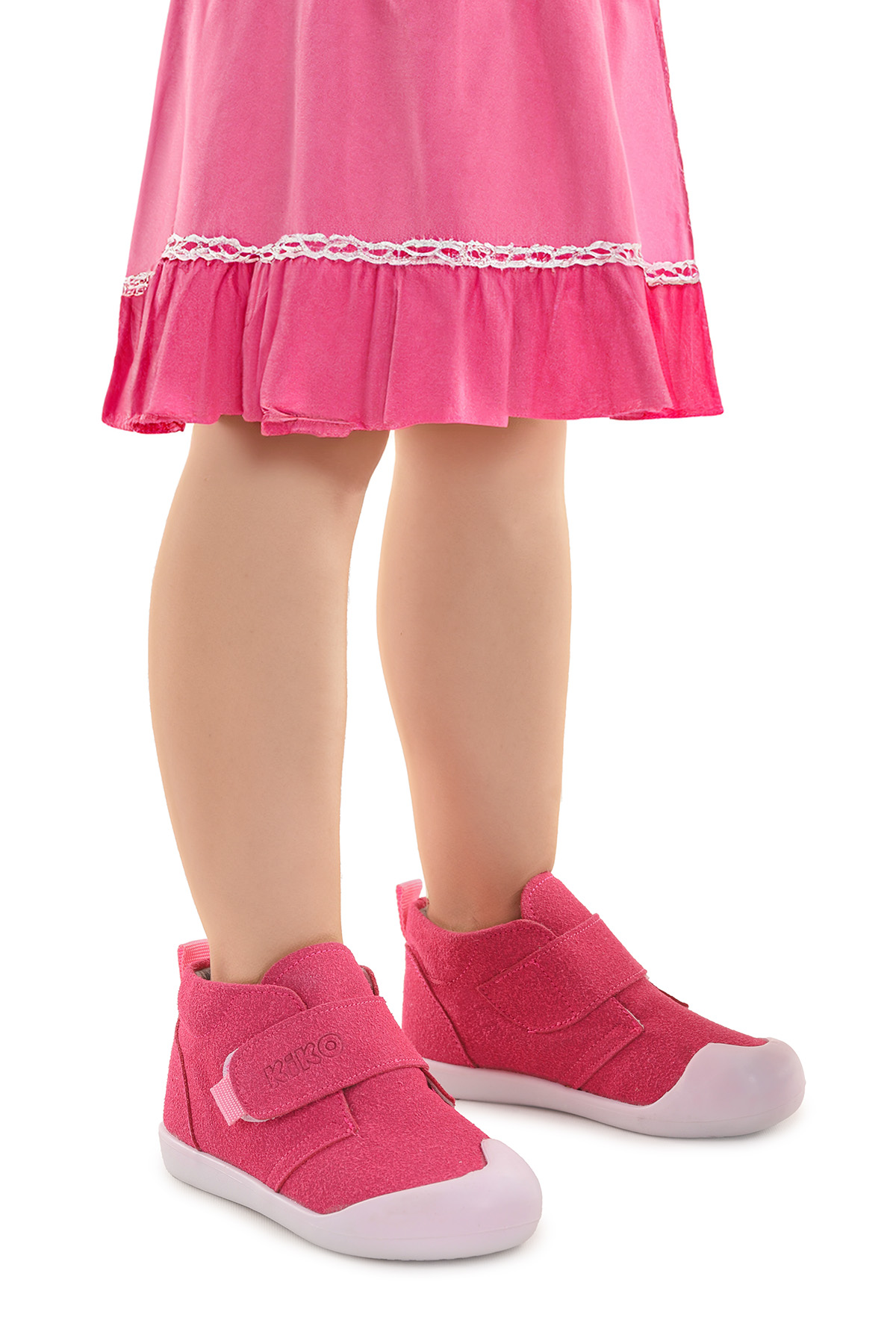 Winnie İlk Adım Cırtlı Kız Bebek Günlük Bot Ayakkabı Fuşya - Görsel 2