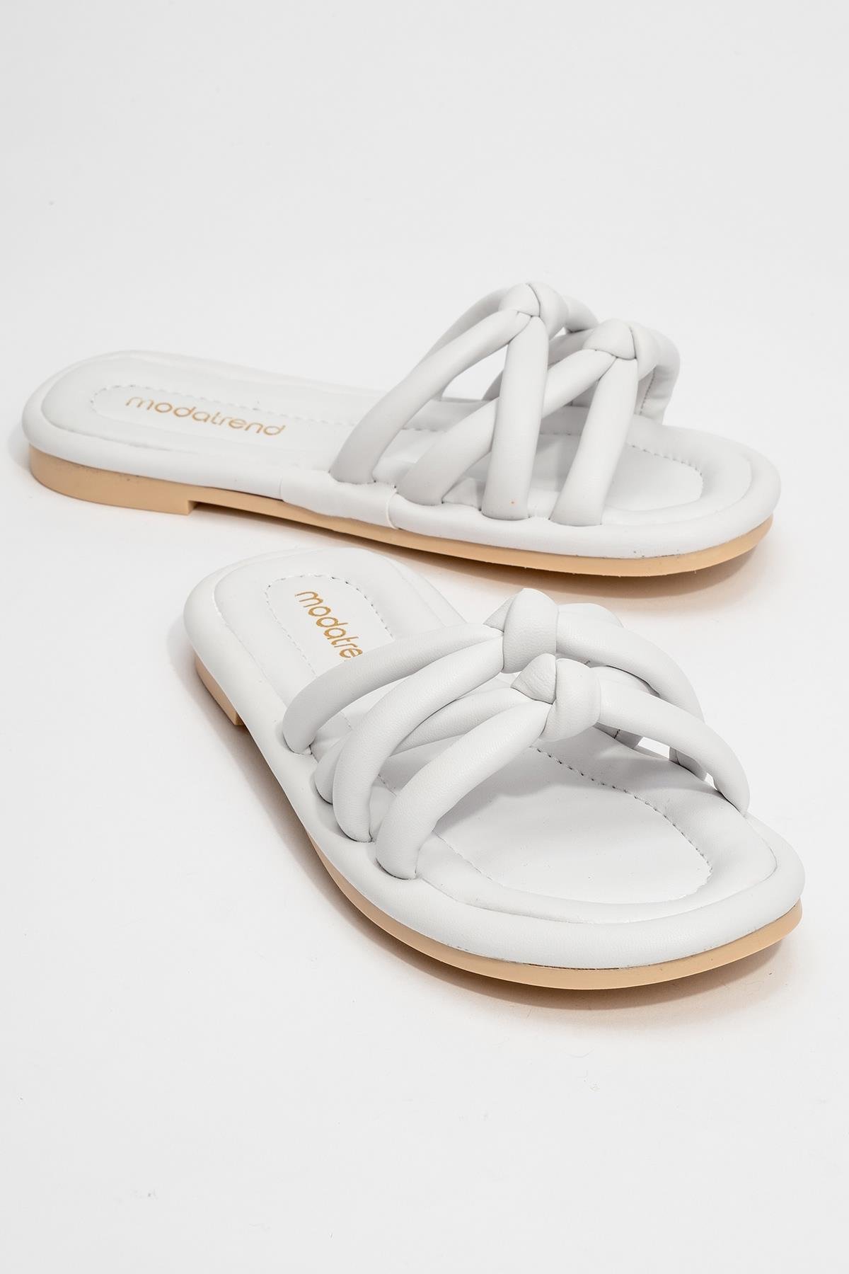 2 Boğumlu Kadın Terlik BEYAZ - Görsel 2