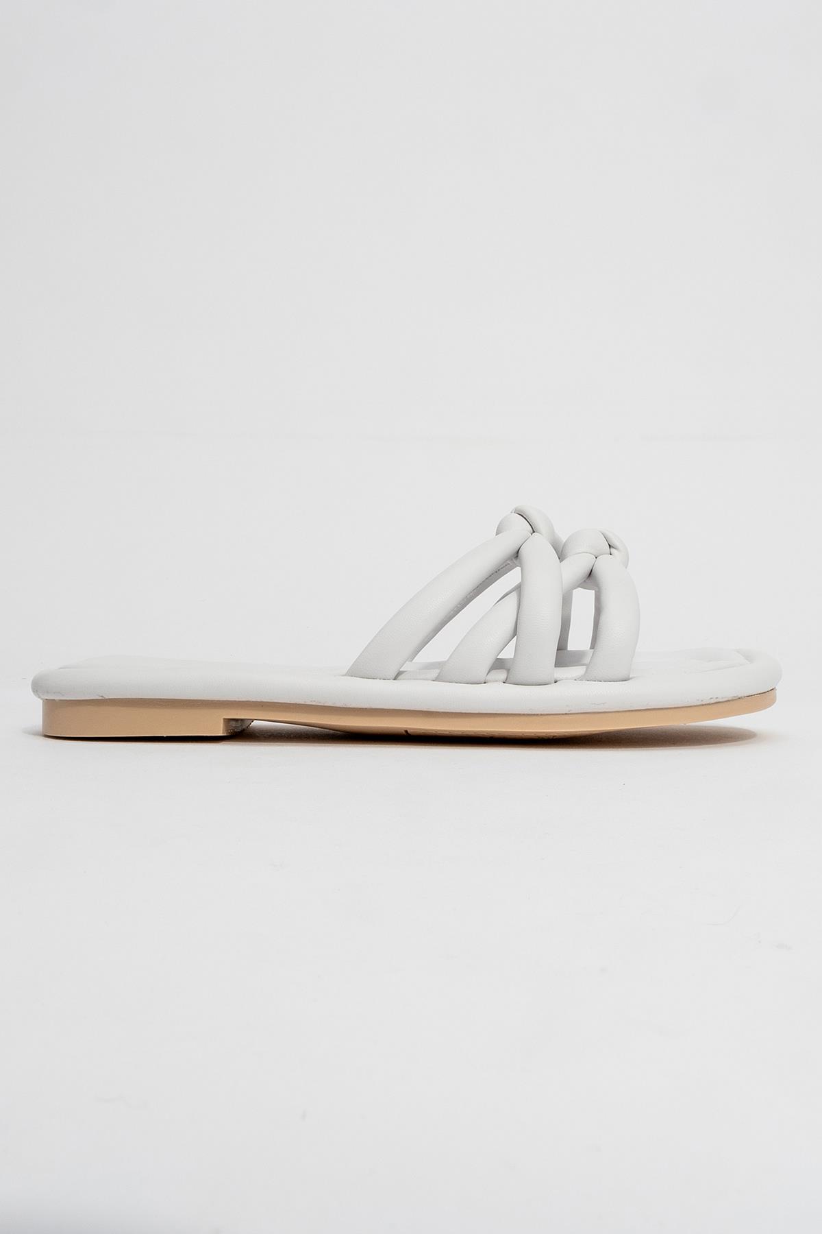 2 Boğumlu Kadın Terlik BEYAZ - Görsel 3