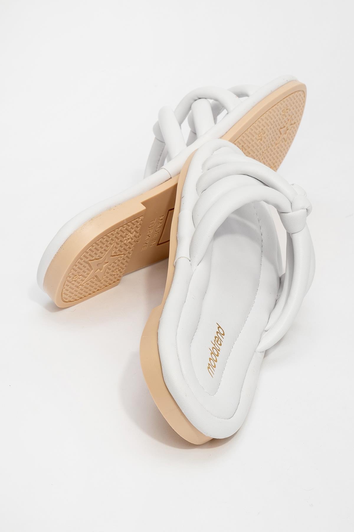 2 Boğumlu Kadın Terlik BEYAZ - Görsel 5