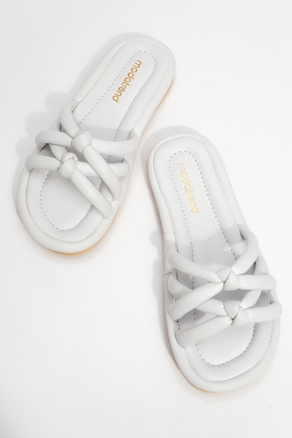 2 Boğumlu Kadın Terlik BEYAZ - Görsel 6
