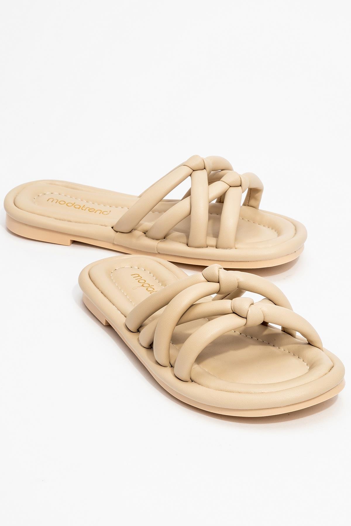 2 Boğumlu Kadın Terlik BEJ - Görsel 2