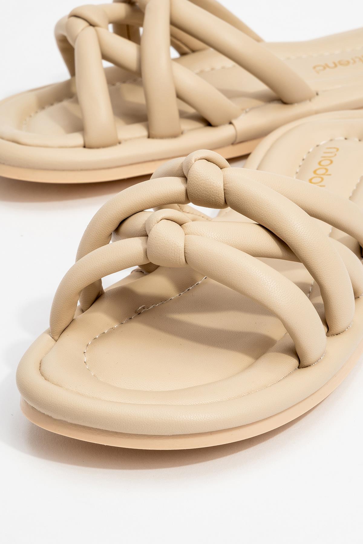 2 Boğumlu Kadın Terlik BEJ - Görsel 4