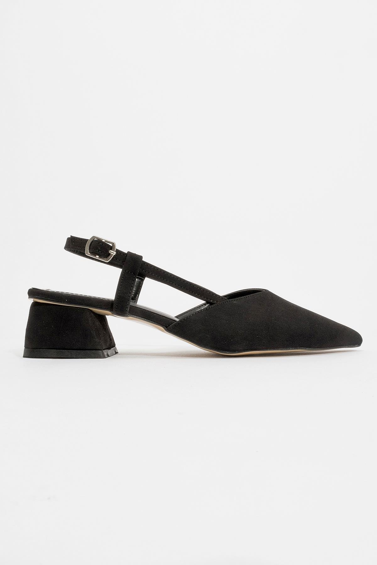 Kadın Arkası Açık Topuklu Sandalet SİYAH ZRA - Görsel 2