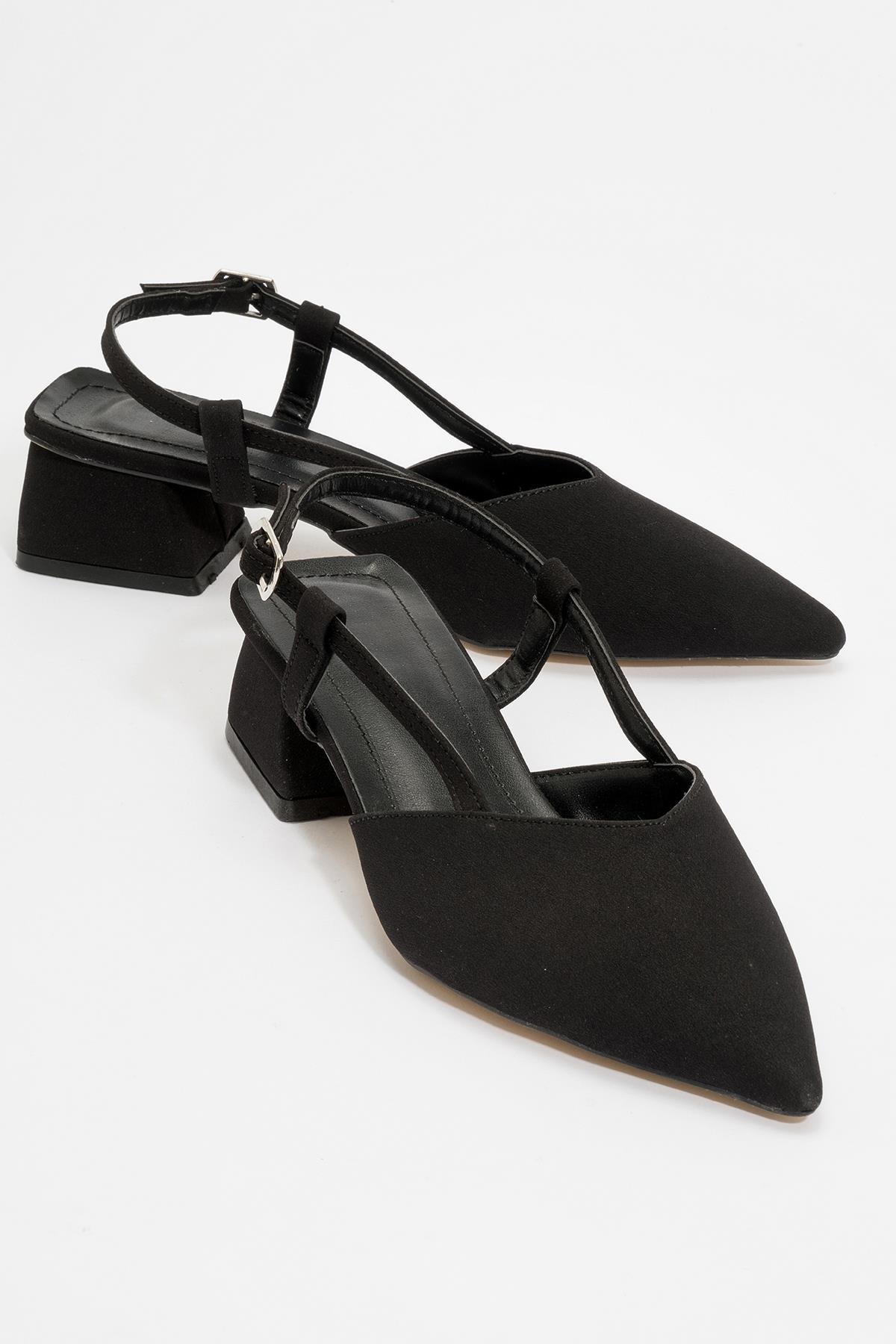 Kadın Arkası Açık Topuklu Sandalet SİYAH ZRA - Görsel 3