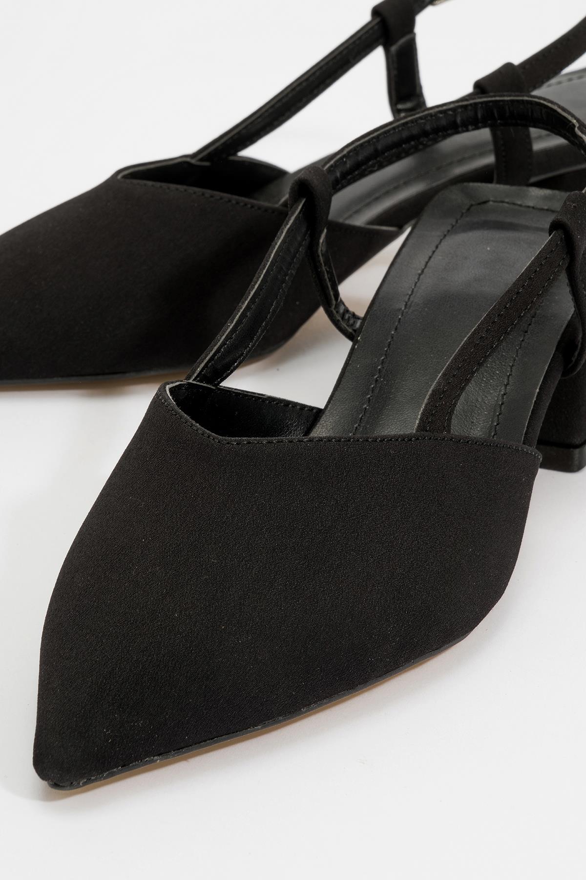 Kadın Arkası Açık Topuklu Sandalet SİYAH ZRA - Görsel 4