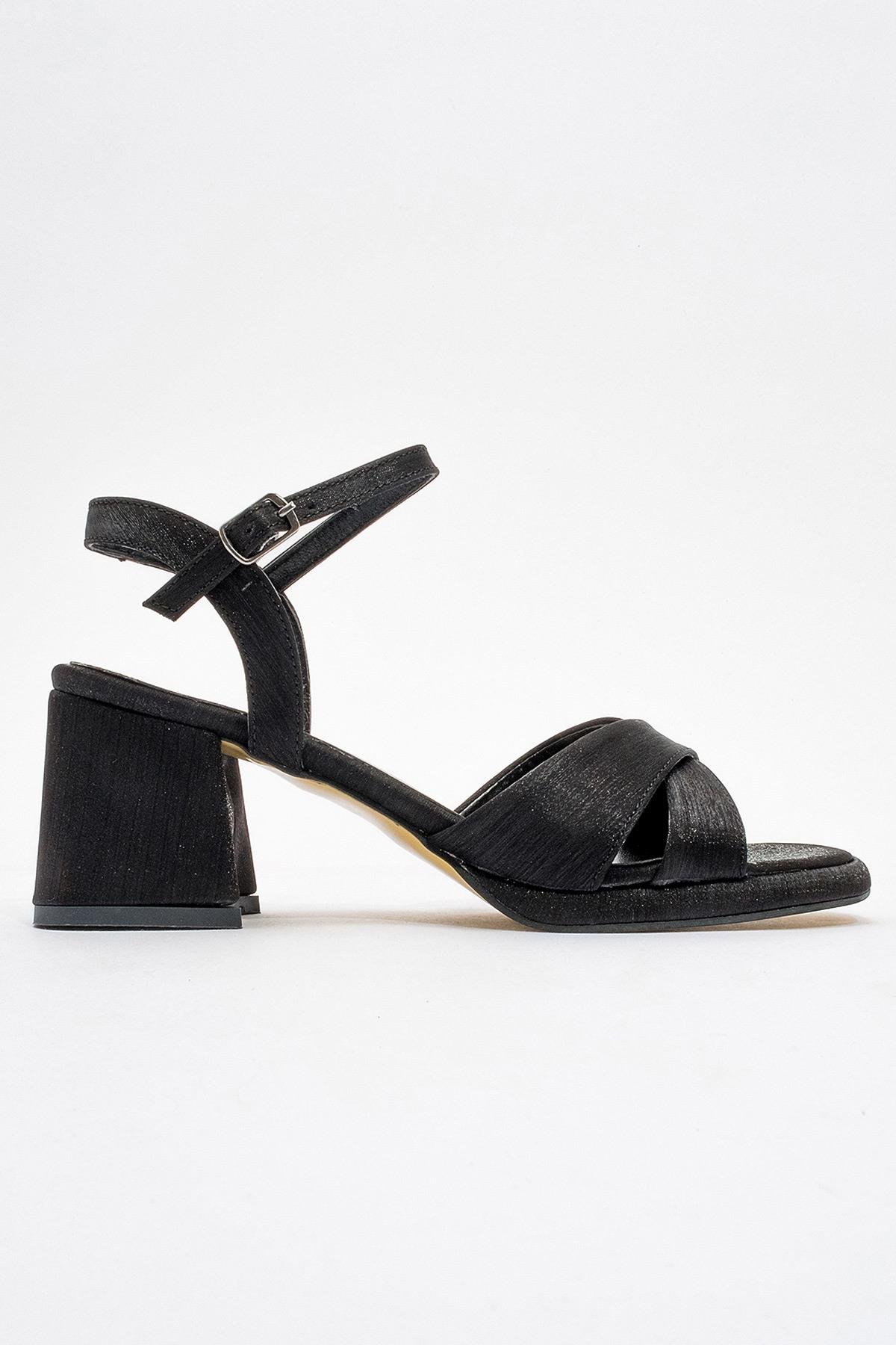 Kadın Topuklu Ayakkabı SİYAH SATEN - Görsel 2