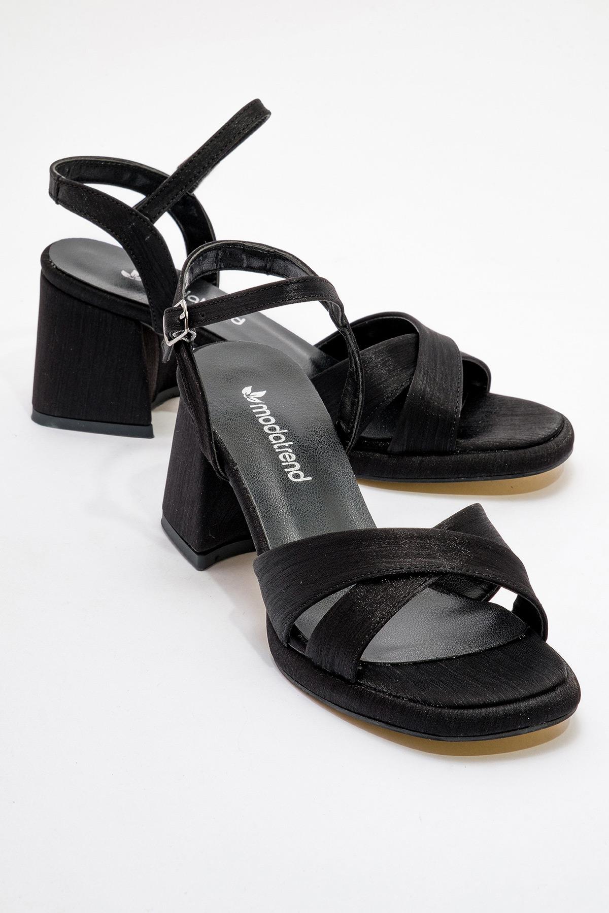 Kadın Topuklu Ayakkabı SİYAH SATEN - Görsel 3