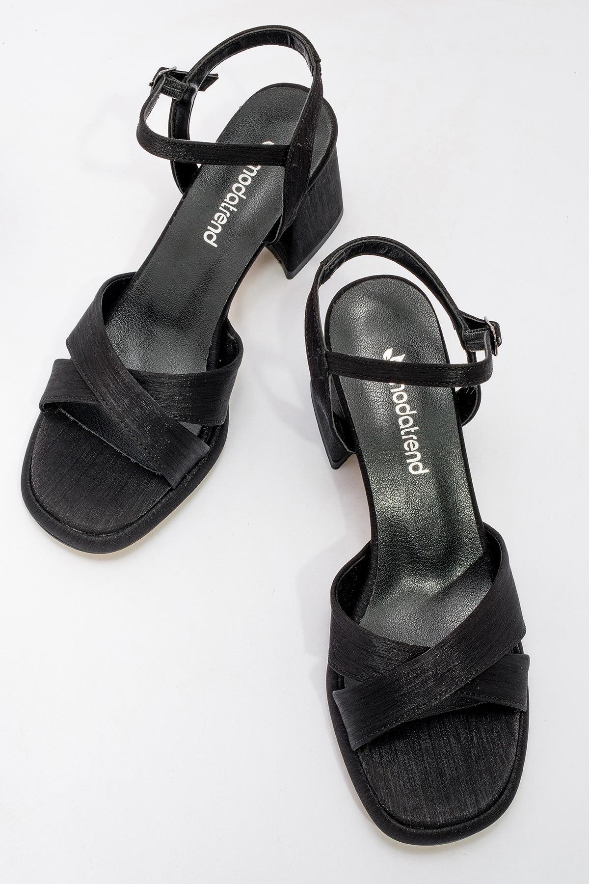 Kadın Topuklu Ayakkabı SİYAH SATEN - Görsel 6