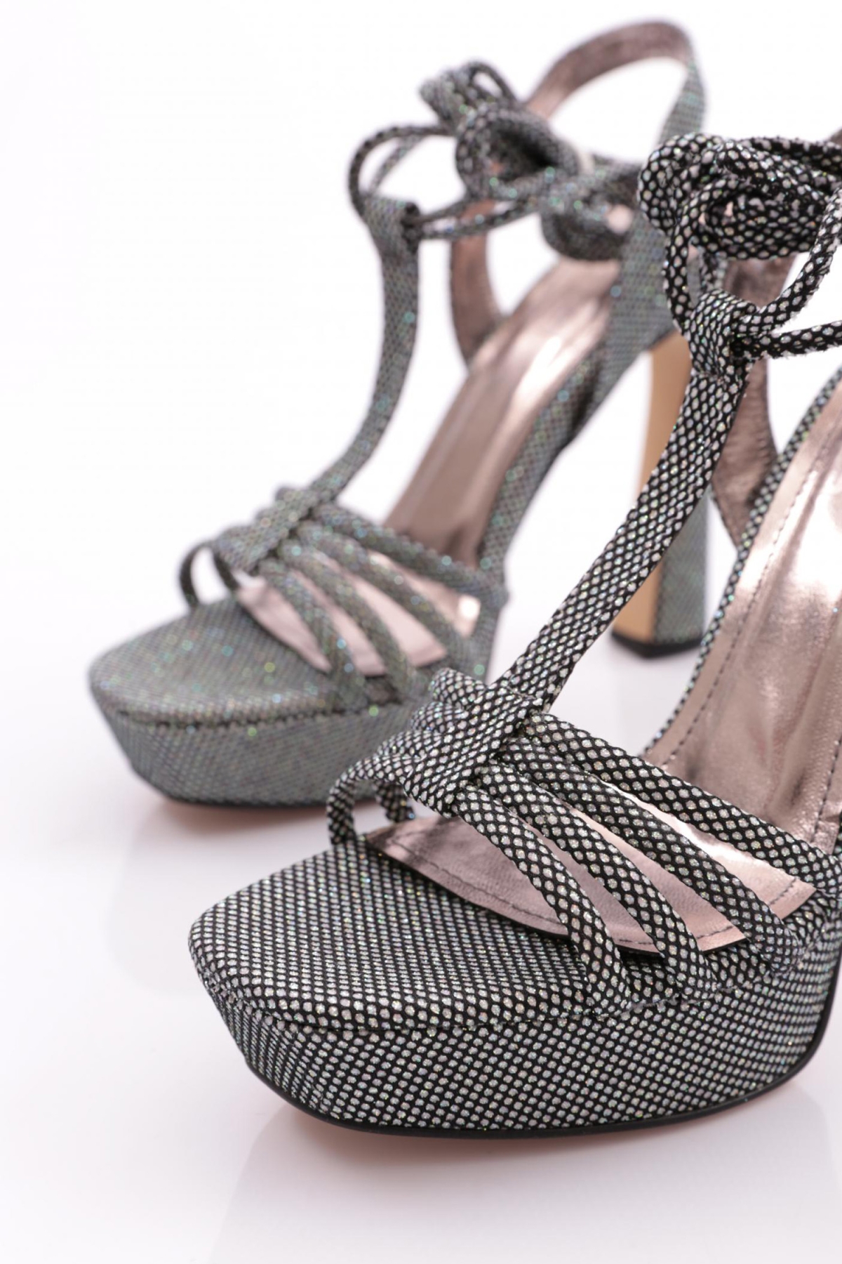 2005 Kadin İpli Topuklu Abiye Ayakkabi - Görsel 5
