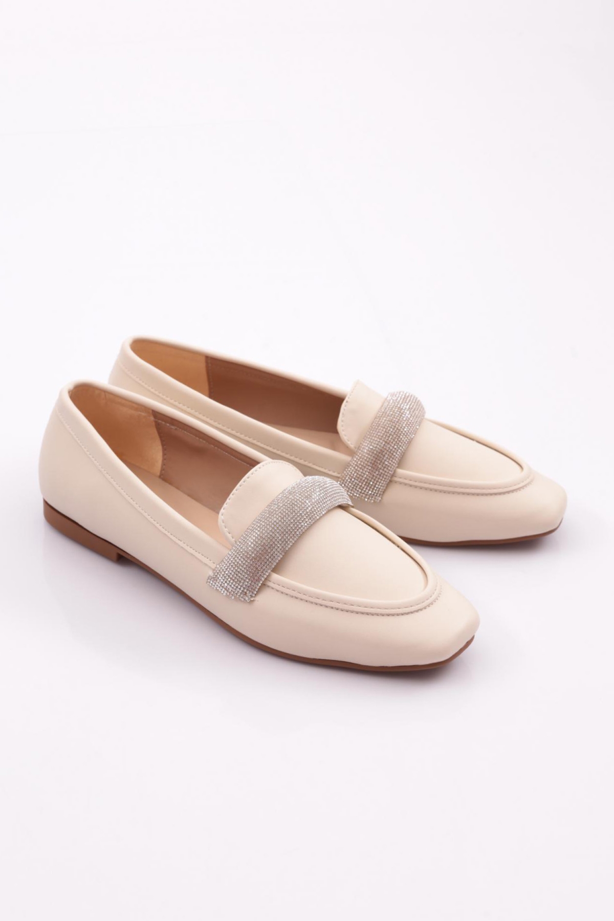 5000 Kadin Silver Taş Tokali Loafer - Görsel 3