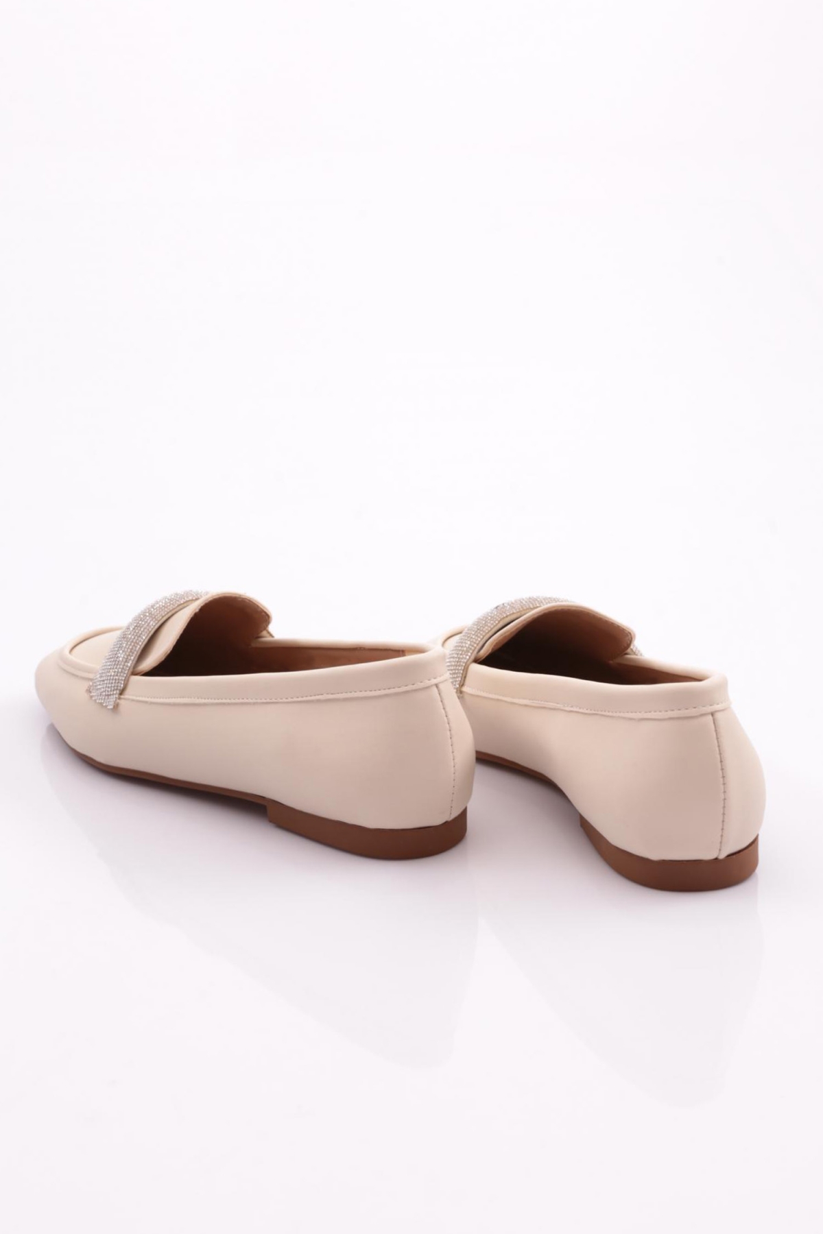 5000 Kadin Silver Taş Tokali Loafer - Görsel 4