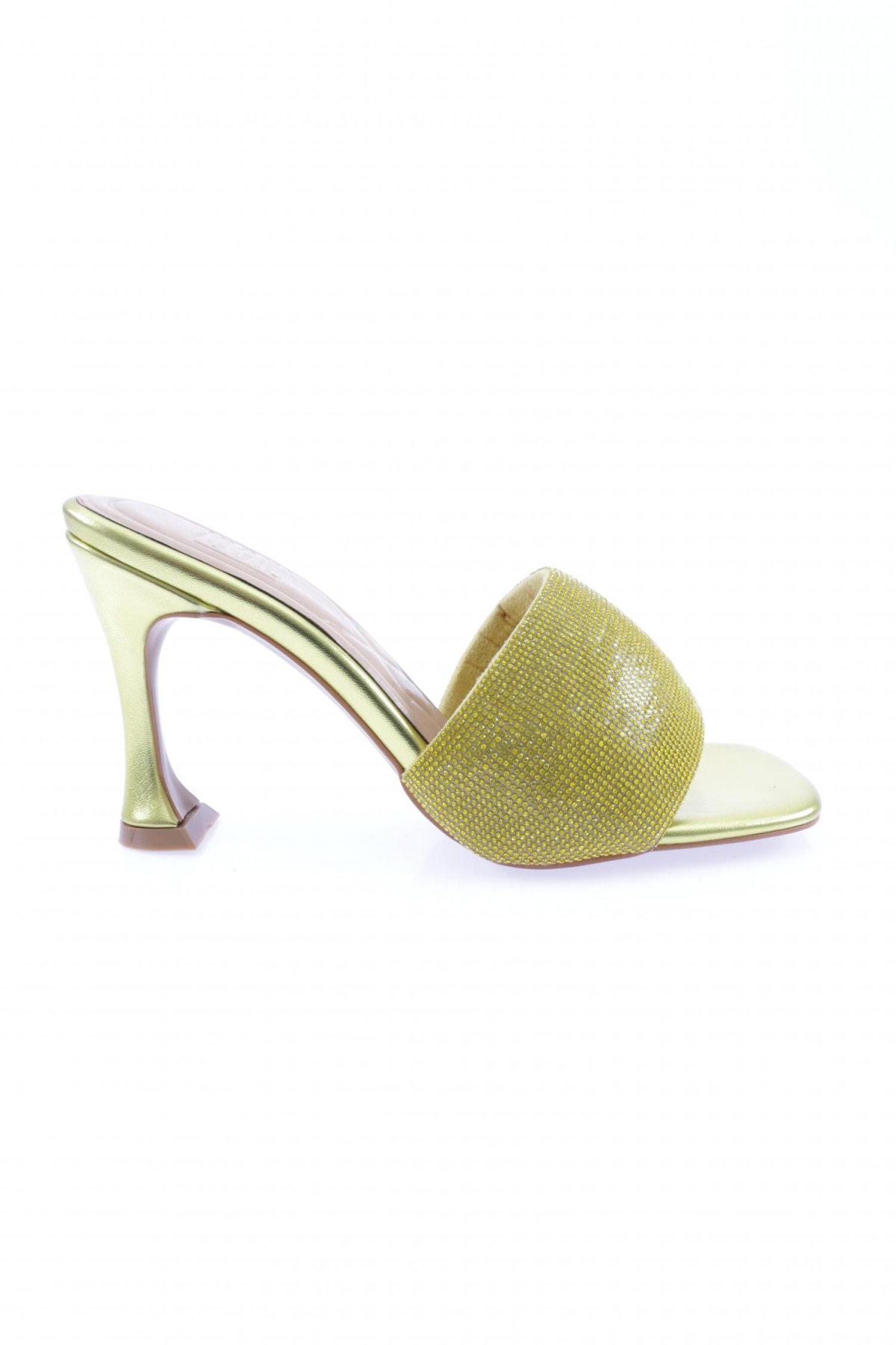 8021-23Y Kadin Silver Taşli Topuklu Terlik - Görsel 2