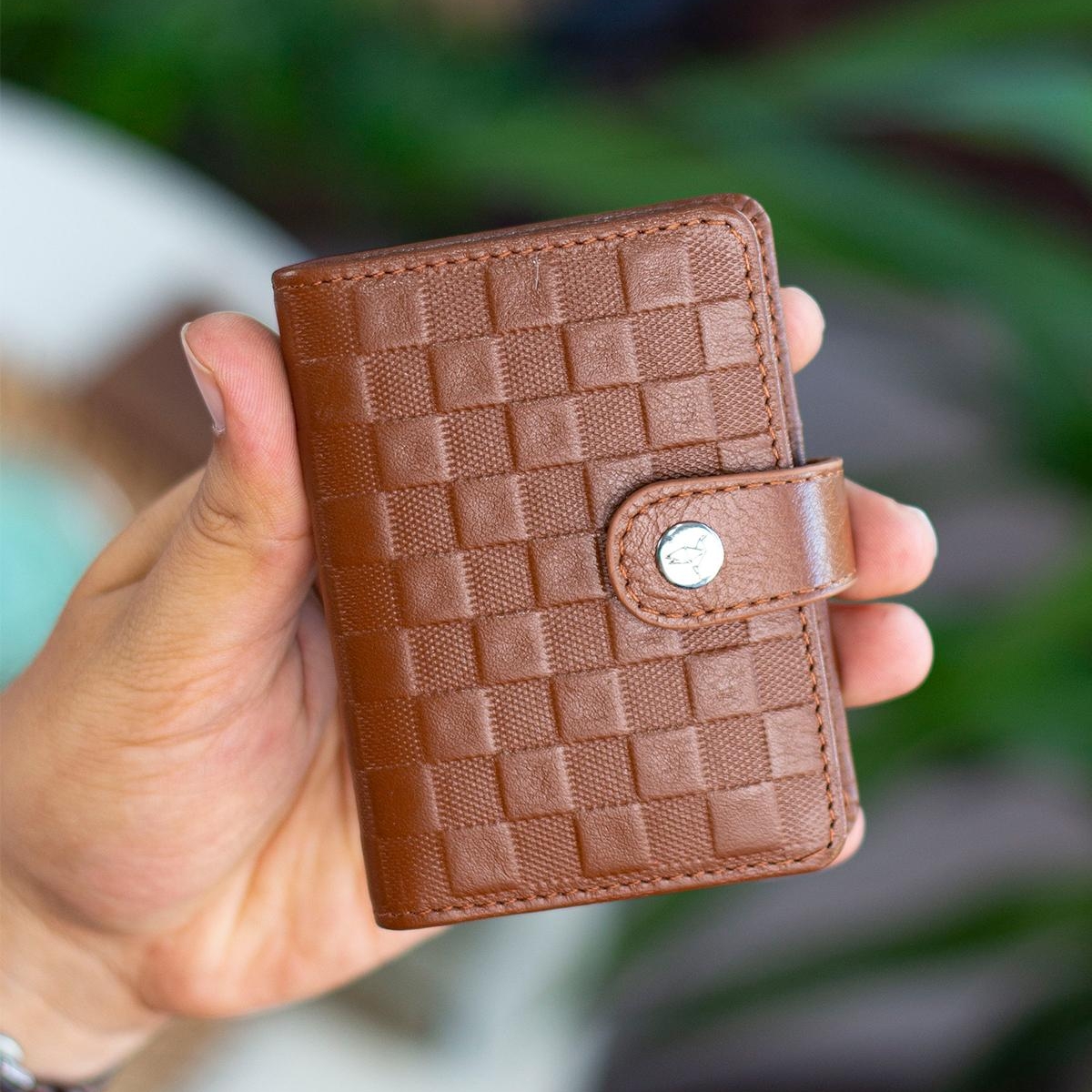 GarbaliaPekin Hakiki Deri Bol Kartlıklı Dıştan Patlı Unisex Kartlık Cüzdan Taba