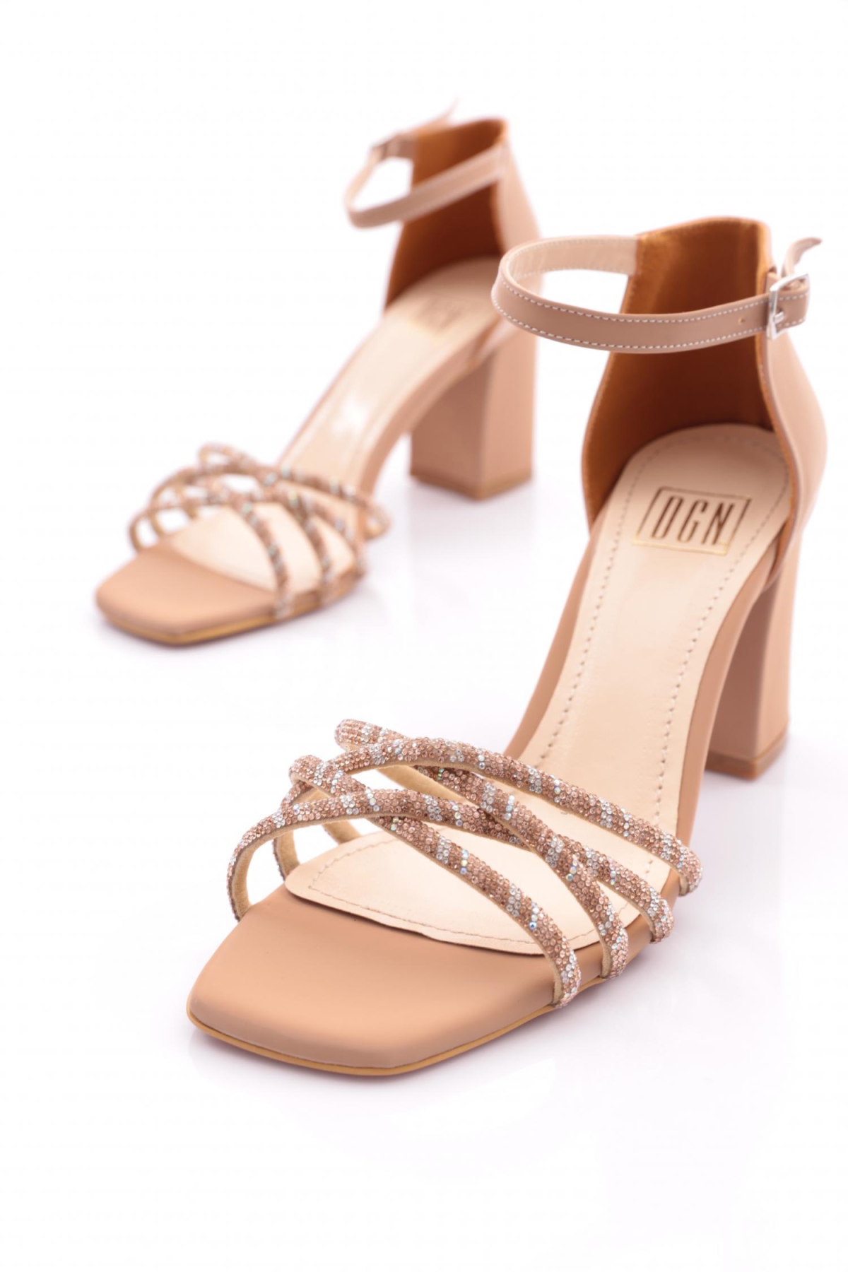 Pm08-K37 Kadin Taş İşlemeli Topuklu Ayakkabi - Görsel 5