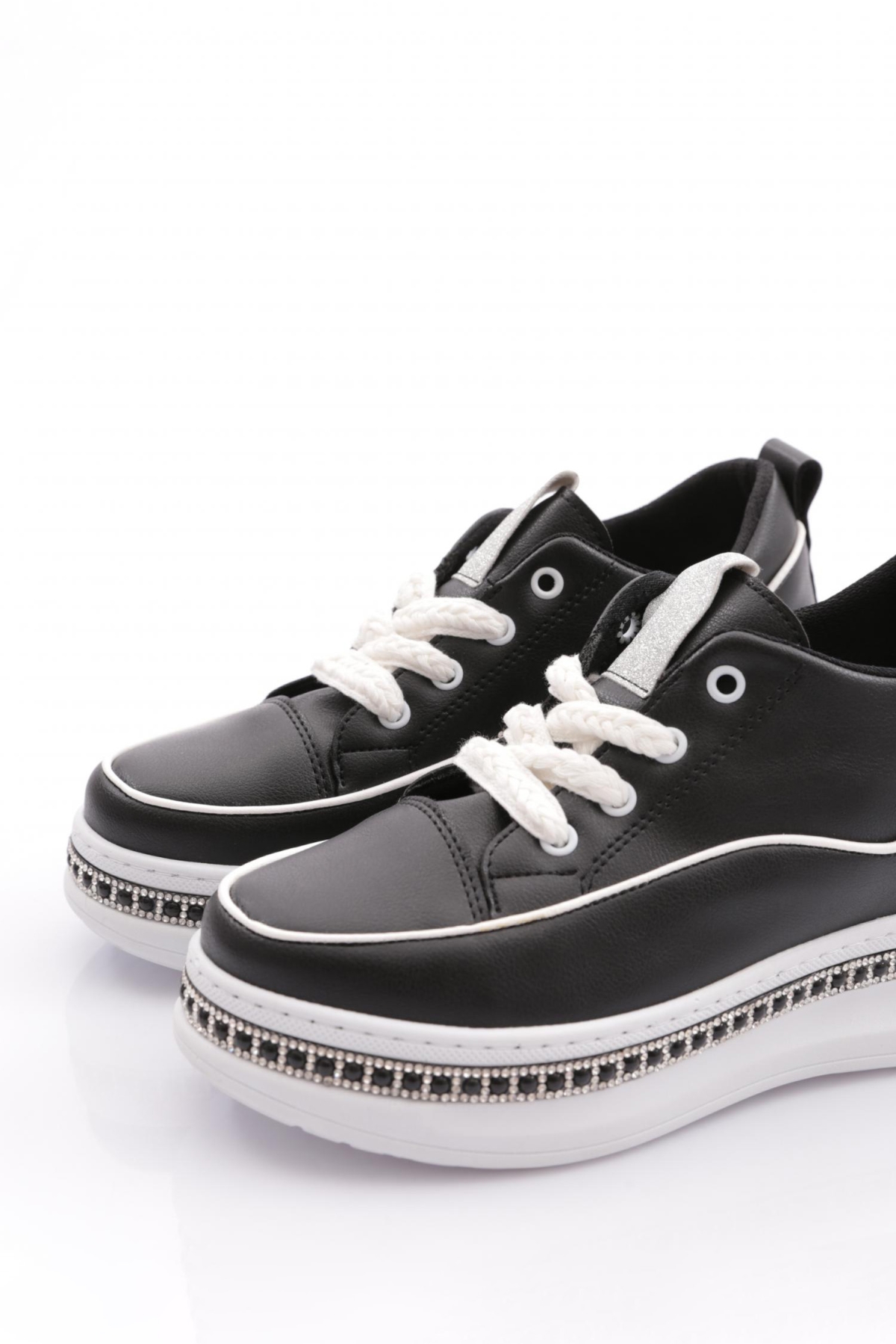 Pm128-K087 Kadin Yanlari Taşli Sneaker Ayakkabi - Görsel 5