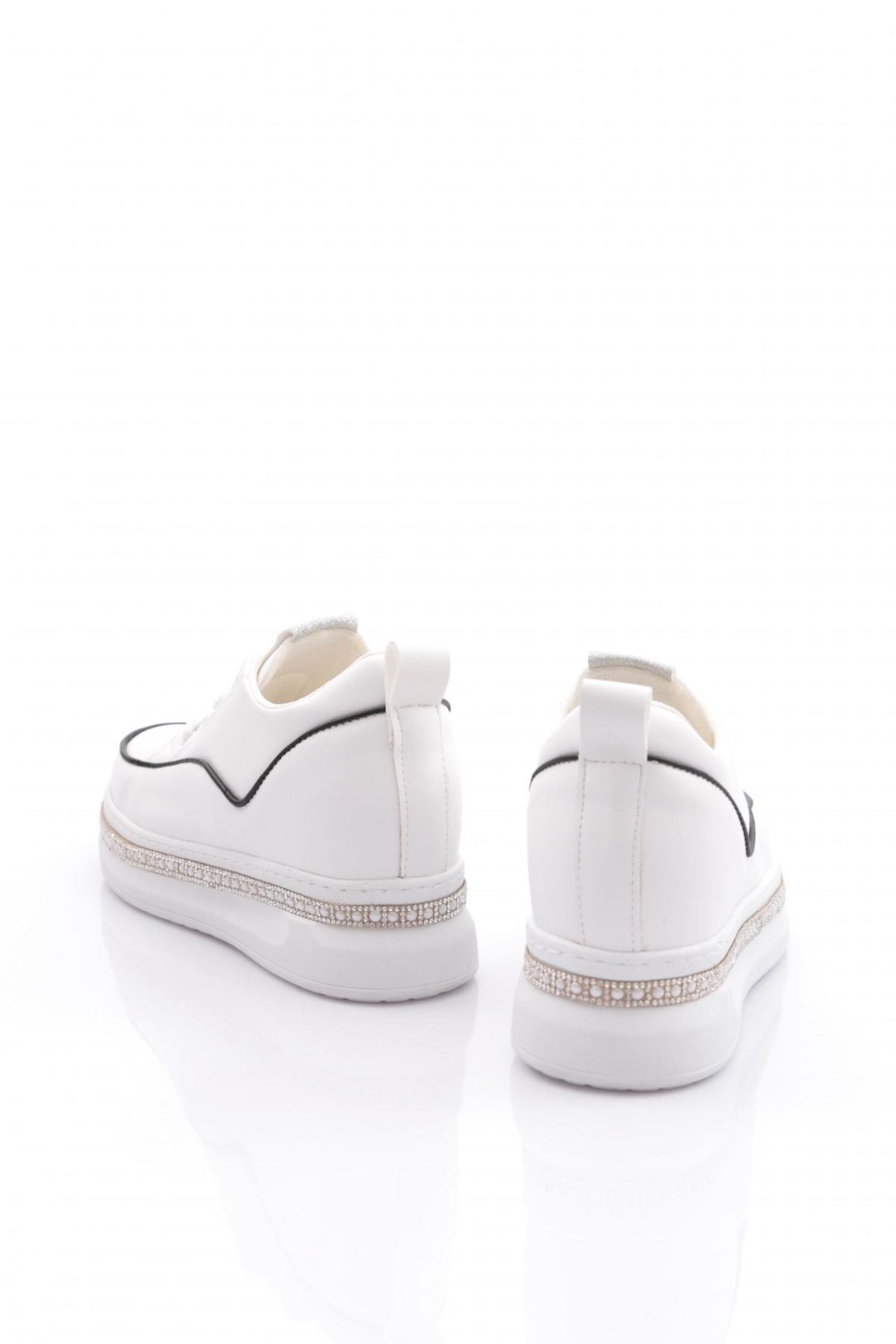 Pm128-K087 Kadin Yanlari Taşli Sneaker Ayakkabi - Görsel 4