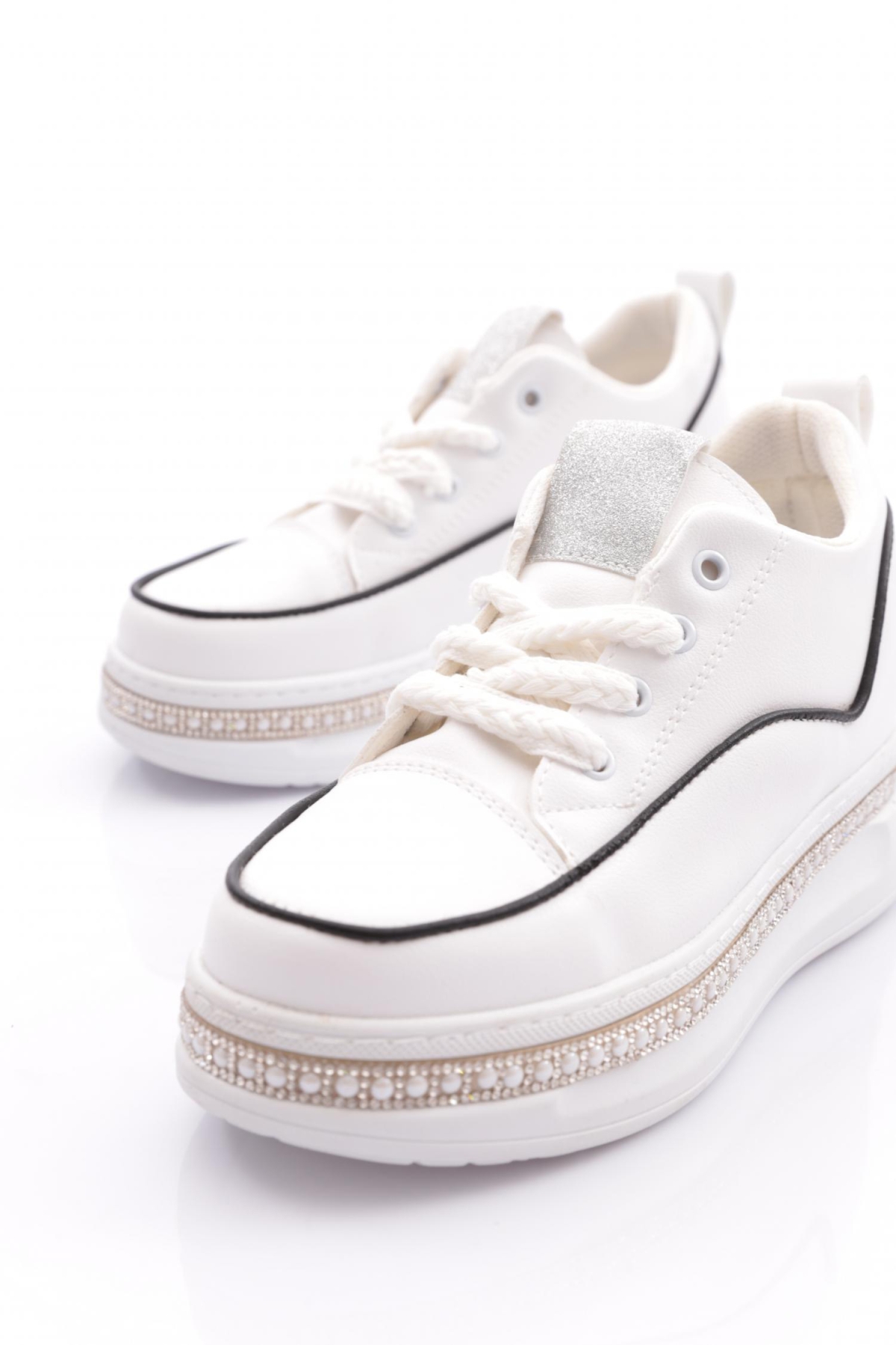 Pm128-K087 Kadin Yanlari Taşli Sneaker Ayakkabi - Görsel 5