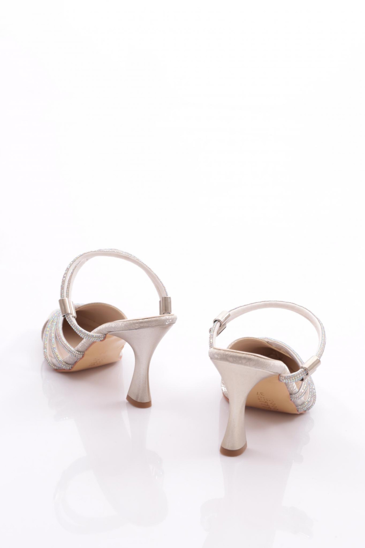 Pm309-K303-1 Kadin Taş İp Detayli Topuklu Abiye Ayakkabi - Görsel 4