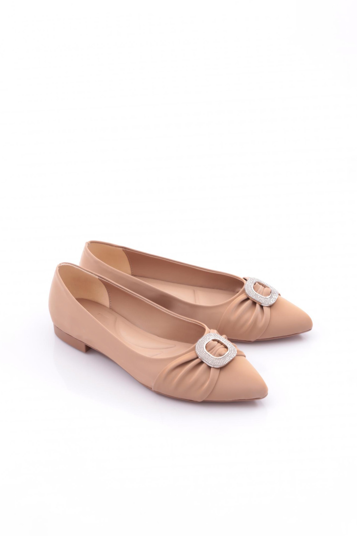 Pm386-K488 Kadin Taş Toka Süslemeli Babet - Görsel 3