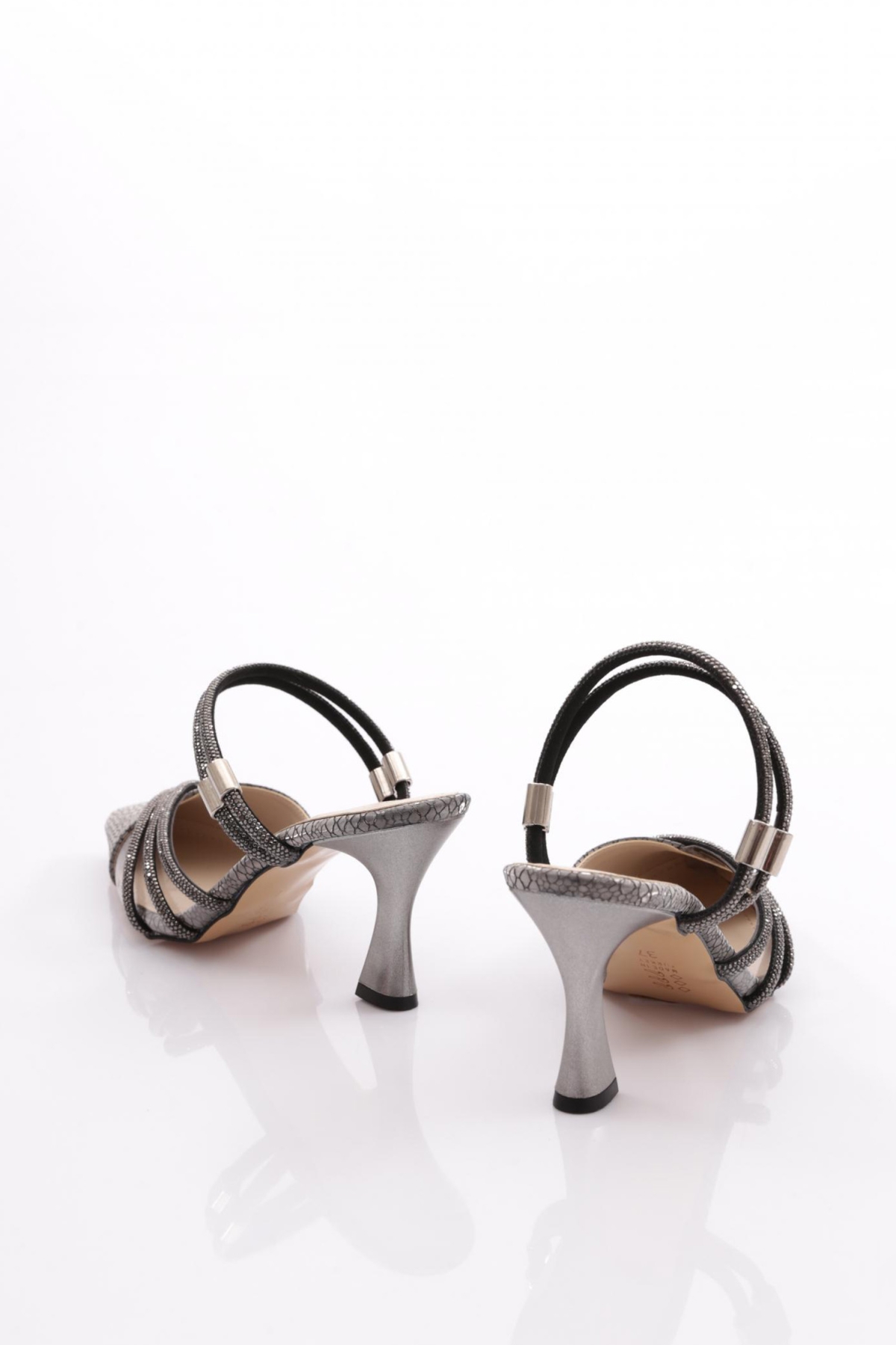 Pm309-K303-1 Kadin Taş İp Detayli Topuklu Abiye Ayakkabi - Görsel 4