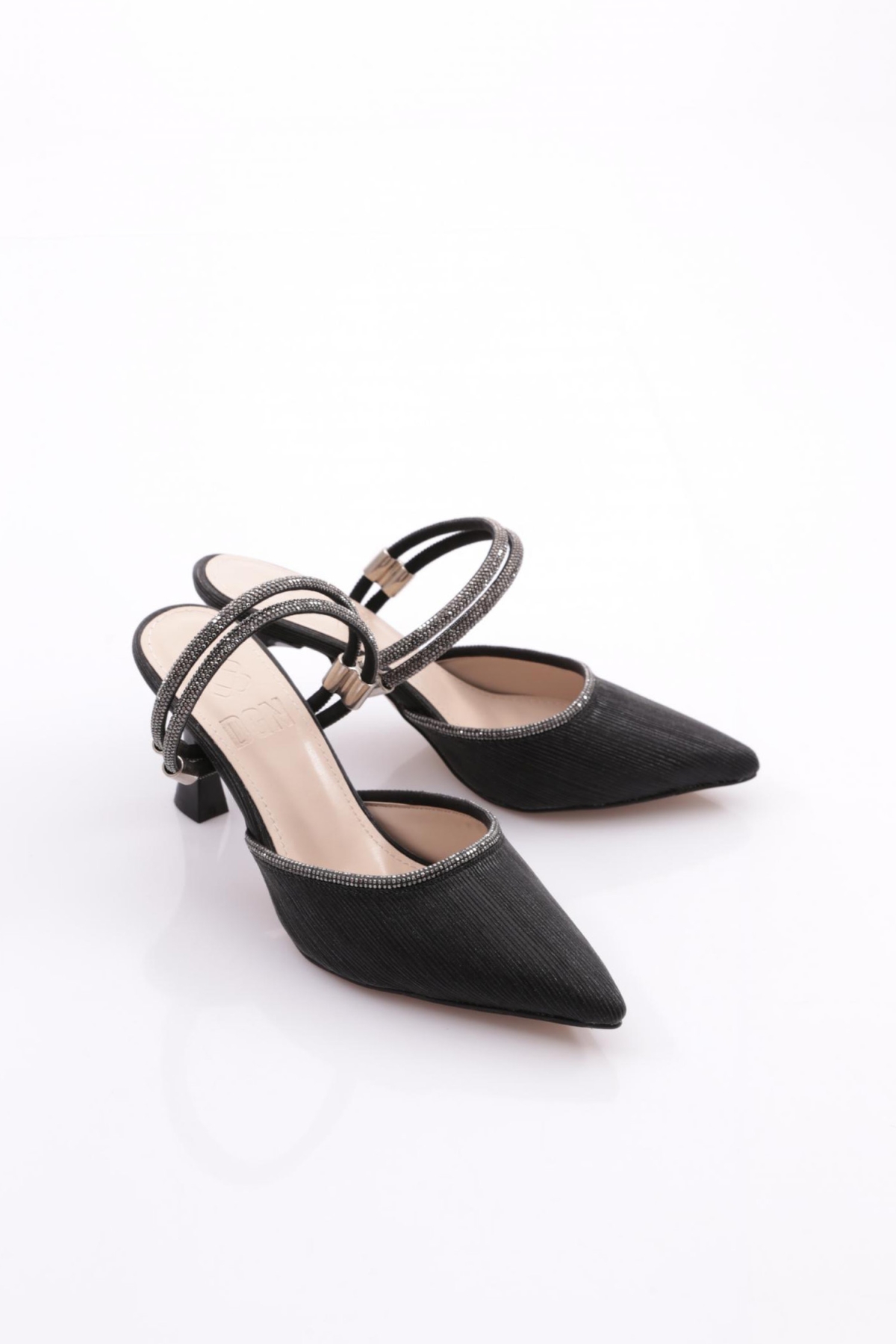 Pm309-K342-1 Kadin Taş Süslemeli Topuklu Abiye Ayakkabi - Görsel 3