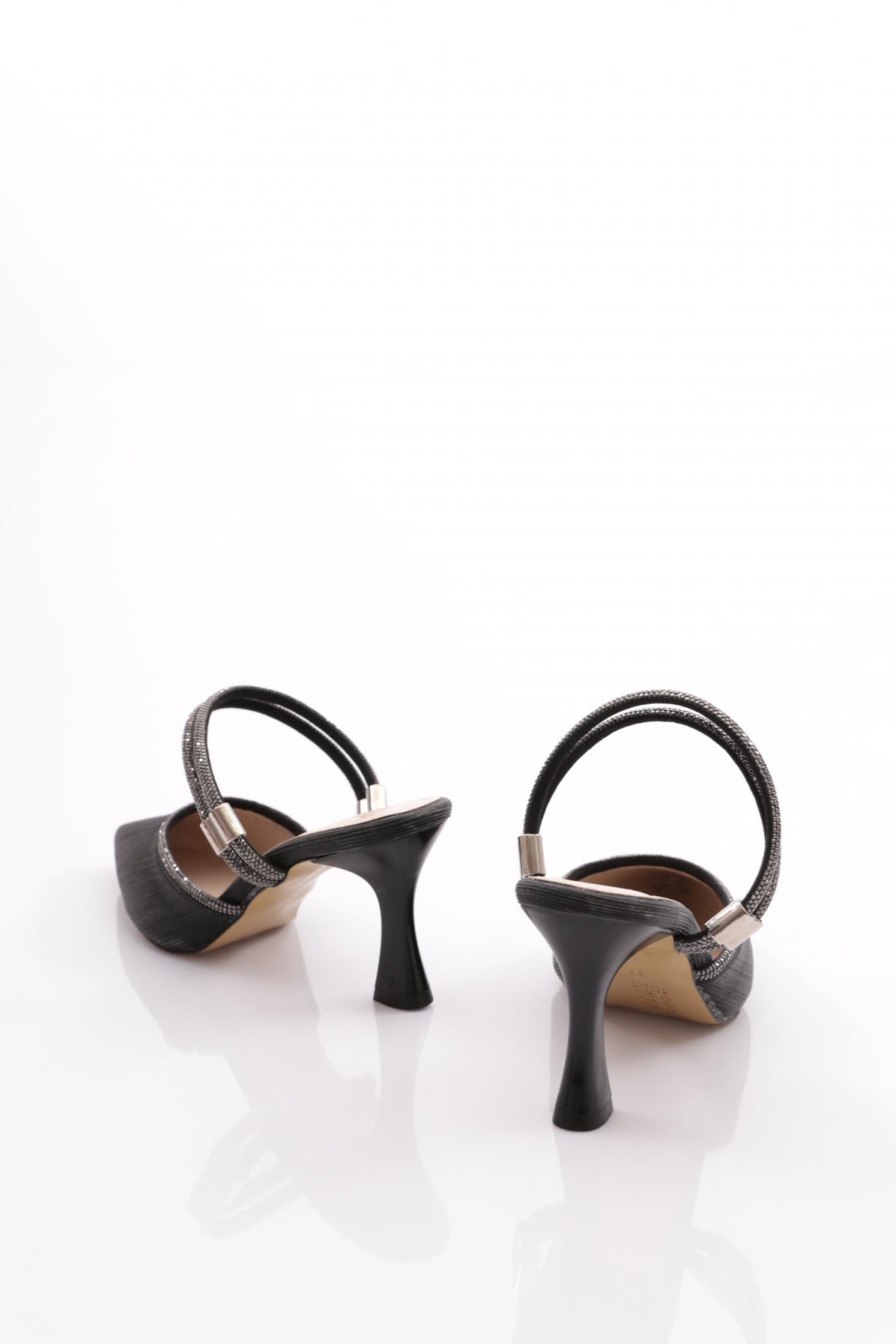 Pm309-K342-1 Kadin Taş Süslemeli Topuklu Abiye Ayakkabi - Görsel 4