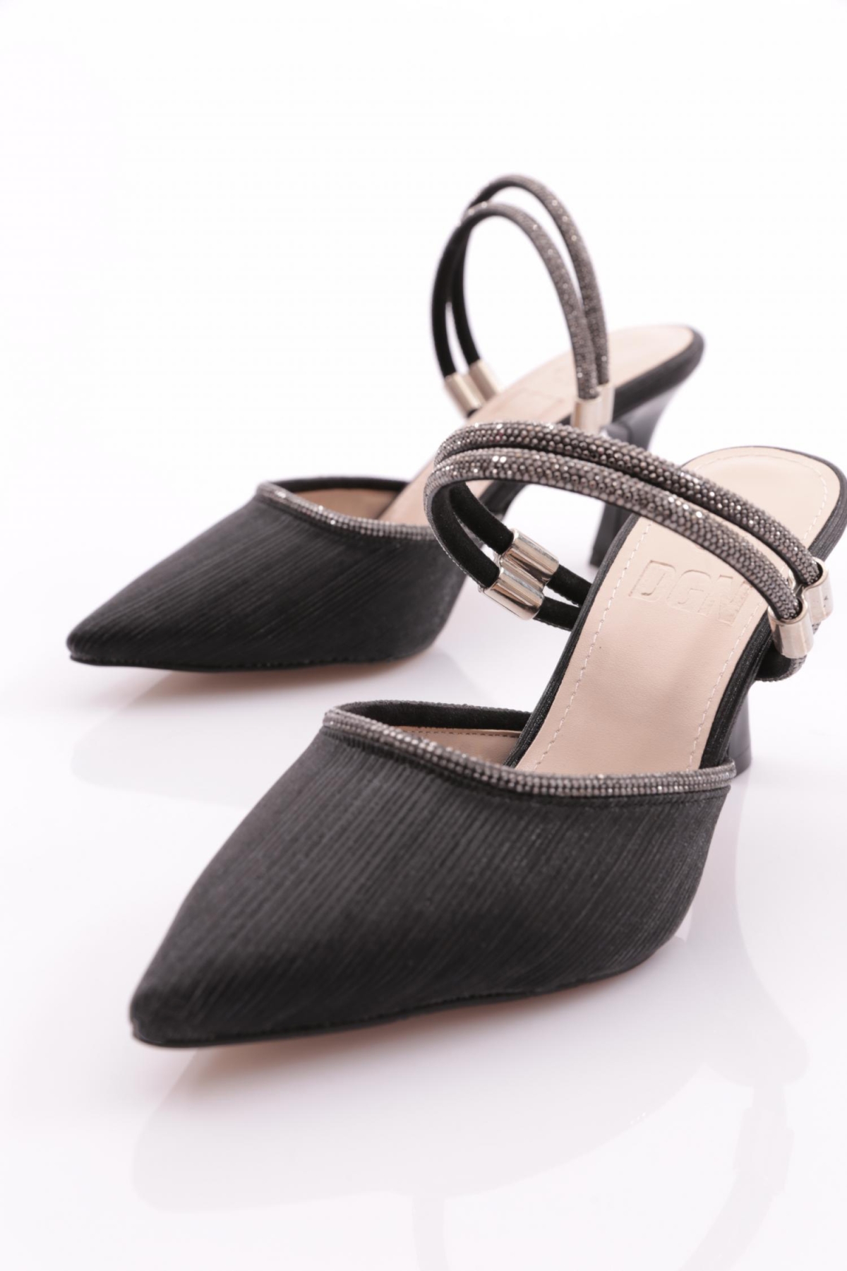 Pm309-K342-1 Kadin Taş Süslemeli Topuklu Abiye Ayakkabi - Görsel 5