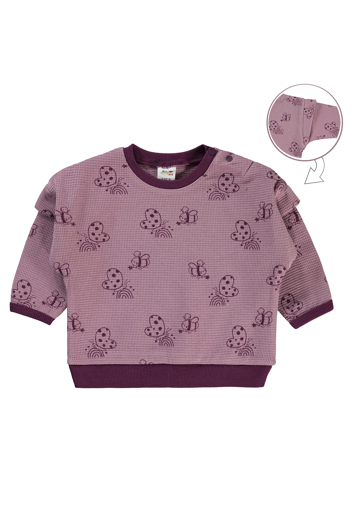 Civil aby Kız Bebek Sweatshirt 6-18 Ay Leylak Lila