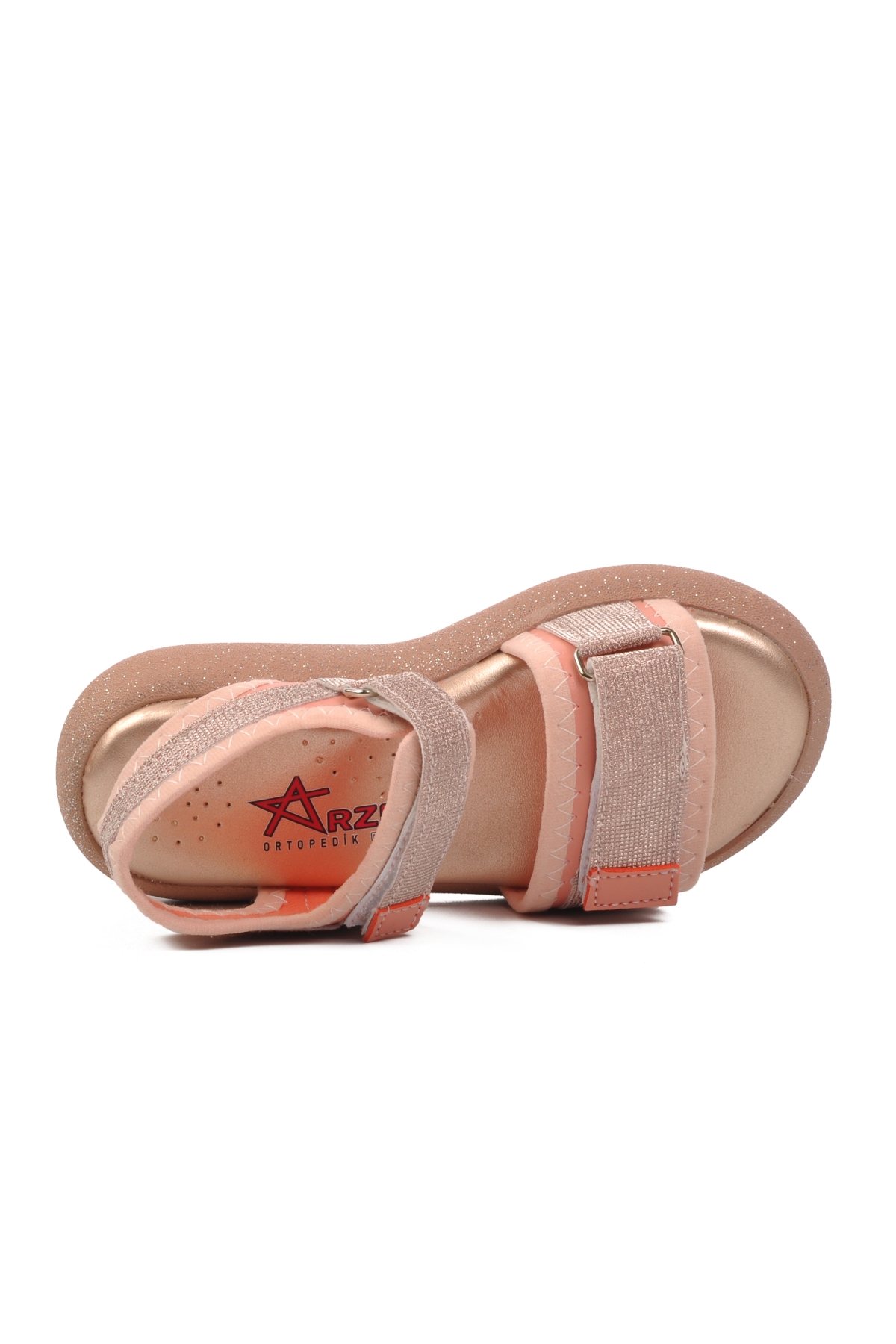 24-402-P Pudra Simli Ortopedik Taban Çocuk Sandalet - Görsel 5