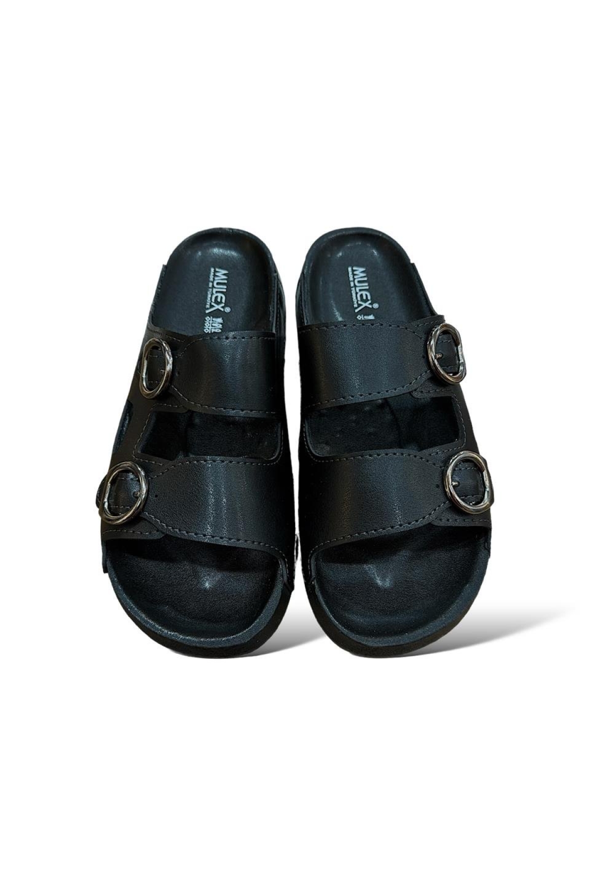 Çift Bantlı Tokalı Anatomik Taban Rahat Kadın Terlik SİYAH - Görsel 6