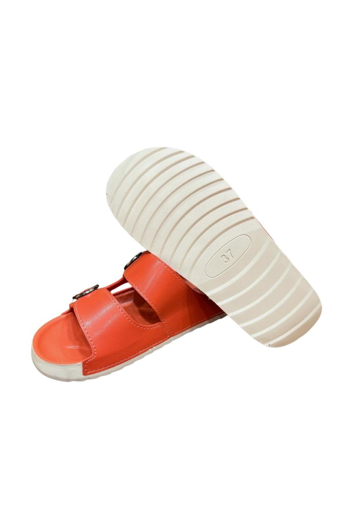 Çift Bantlı Tokalı Anatomik Taban Rahat Kadın Terlik NAR ÇİÇEĞİ - Görsel 4