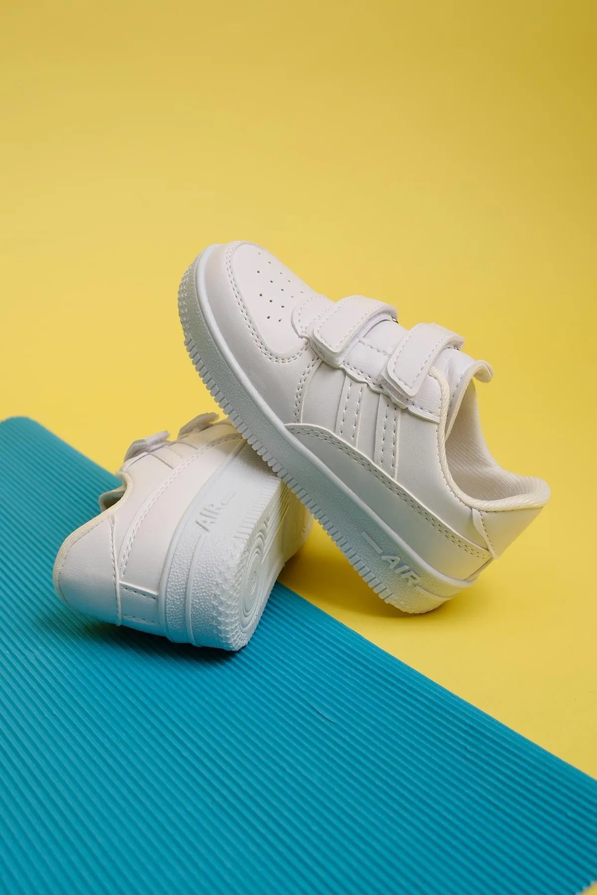 Pepe Beyaz Beyaz Air Kalın Taban Çift Bantlı Unisex Bebek Çocuk Sneaker PEPE-3579 - Görsel 3