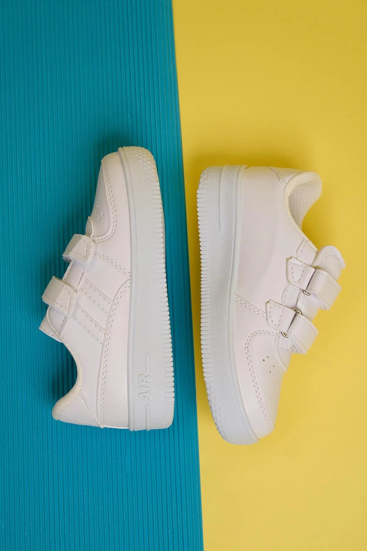 Pepe Beyaz Beyaz Air Kalın Taban Çift Bantlı Unisex Bebek Çocuk Sneaker PEPE-3579 - Görsel 4