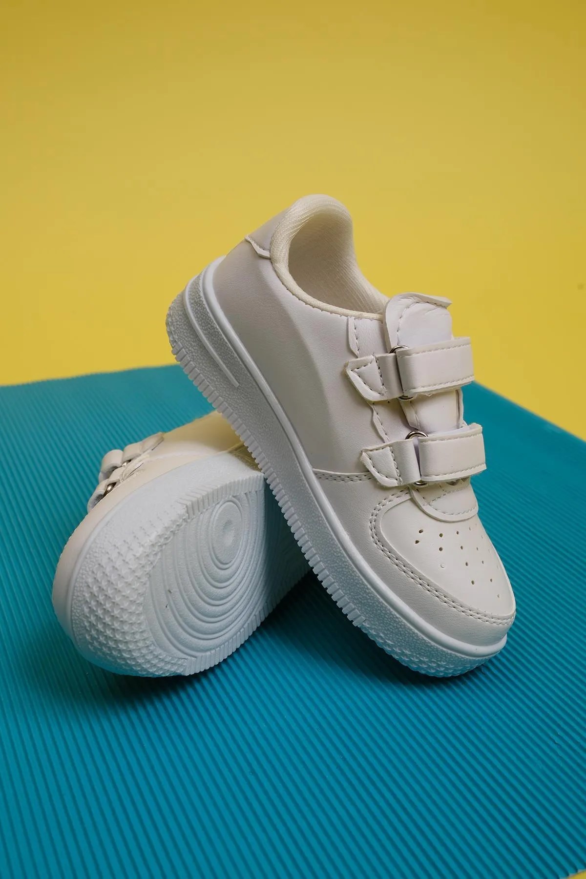 Pepe Beyaz Beyaz Air Kalın Taban Çift Bantlı Unisex Bebek Çocuk Sneaker PEPE-3579 - Görsel 5