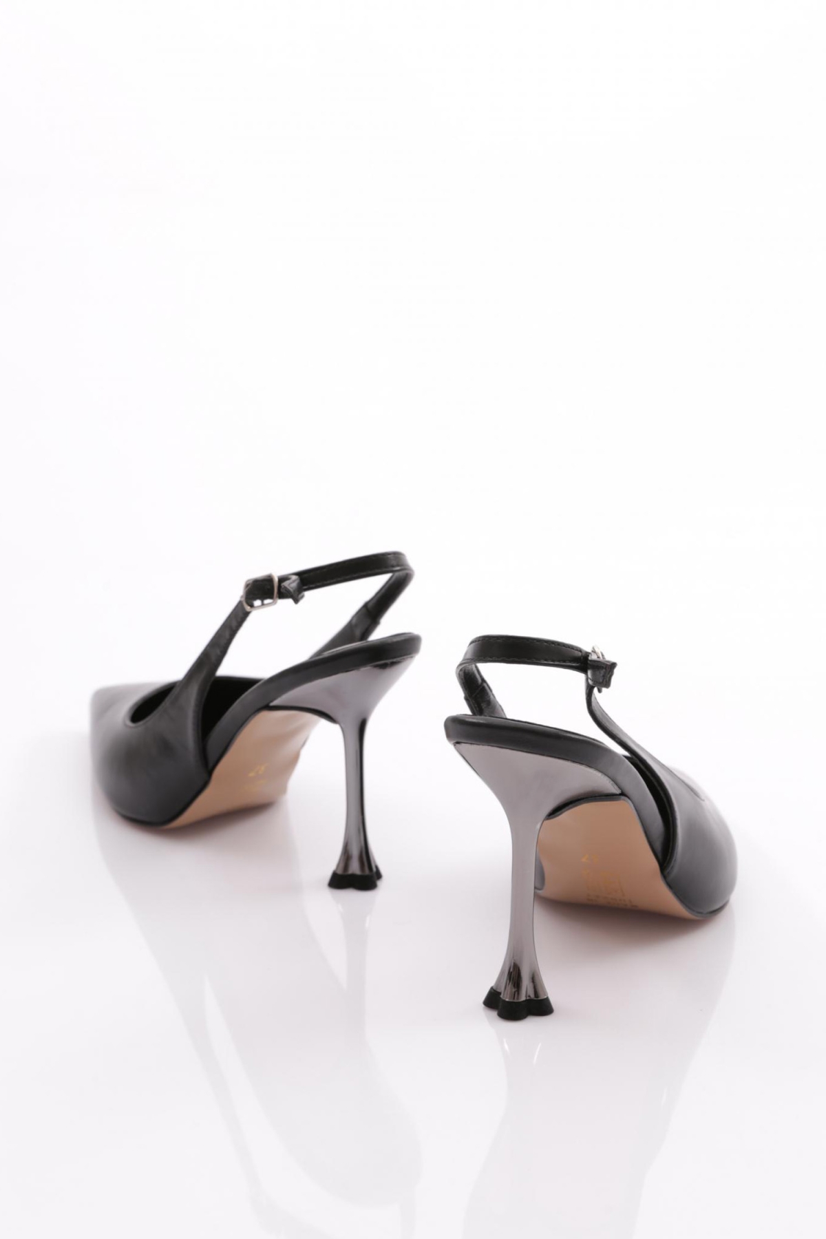 6737 Kadin Arkasi Açik Topuklu Abiye Ayakkabi - Görsel 4