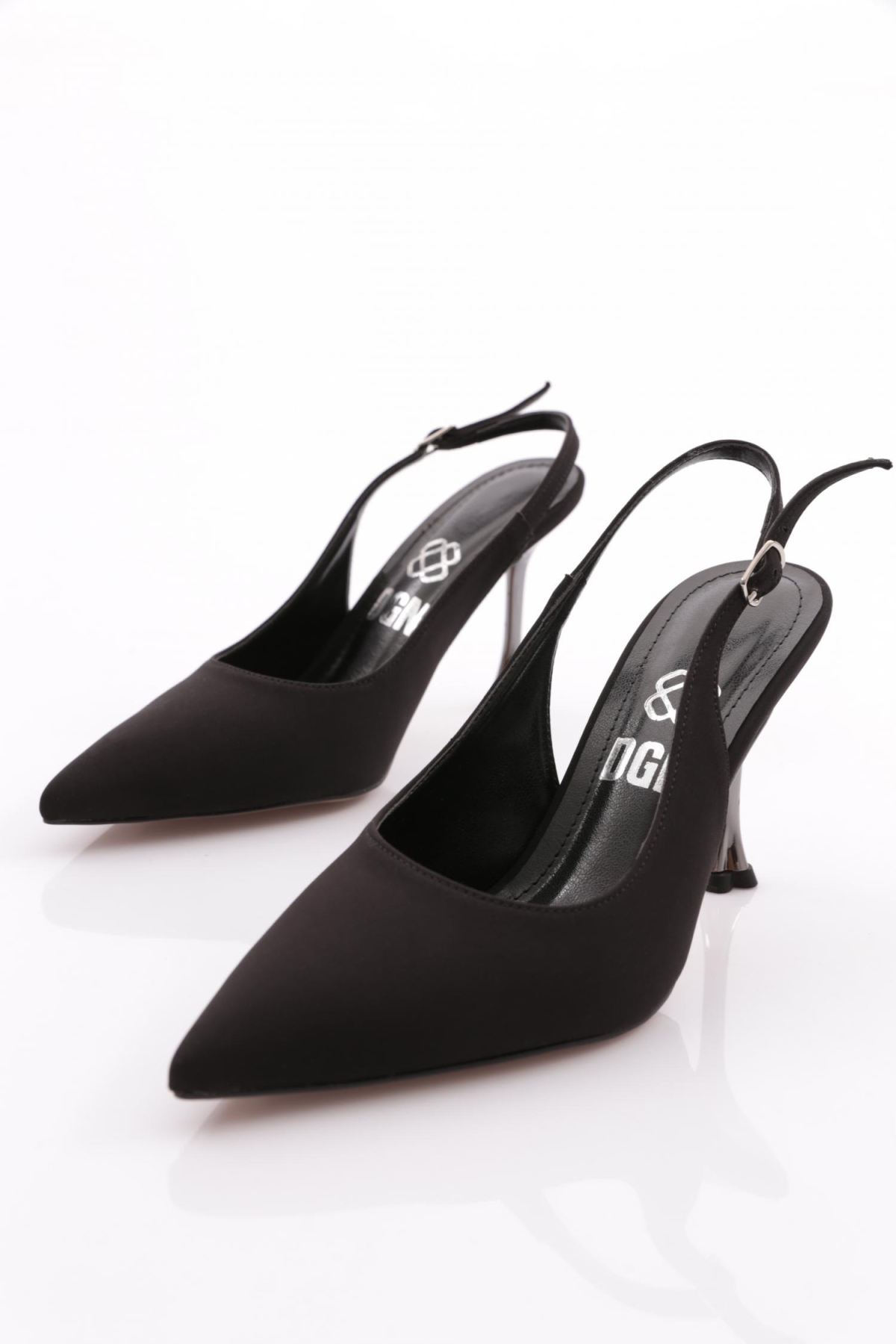 6737 Kadin Arkasi Açik Topuklu Abiye Ayakkabi - Görsel 5