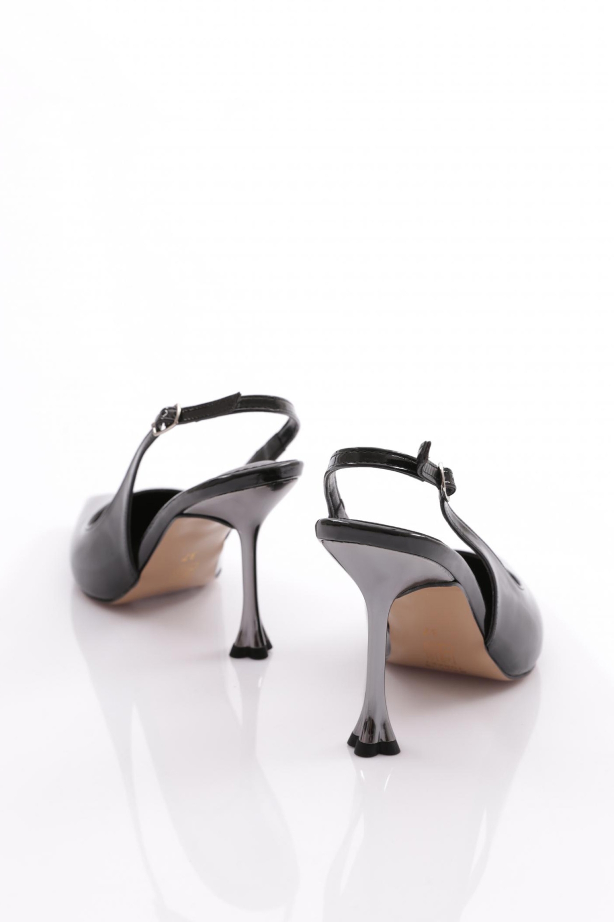 6737 Kadin Arkasi Açik Topuklu Abiye Ayakkabi - Görsel 4