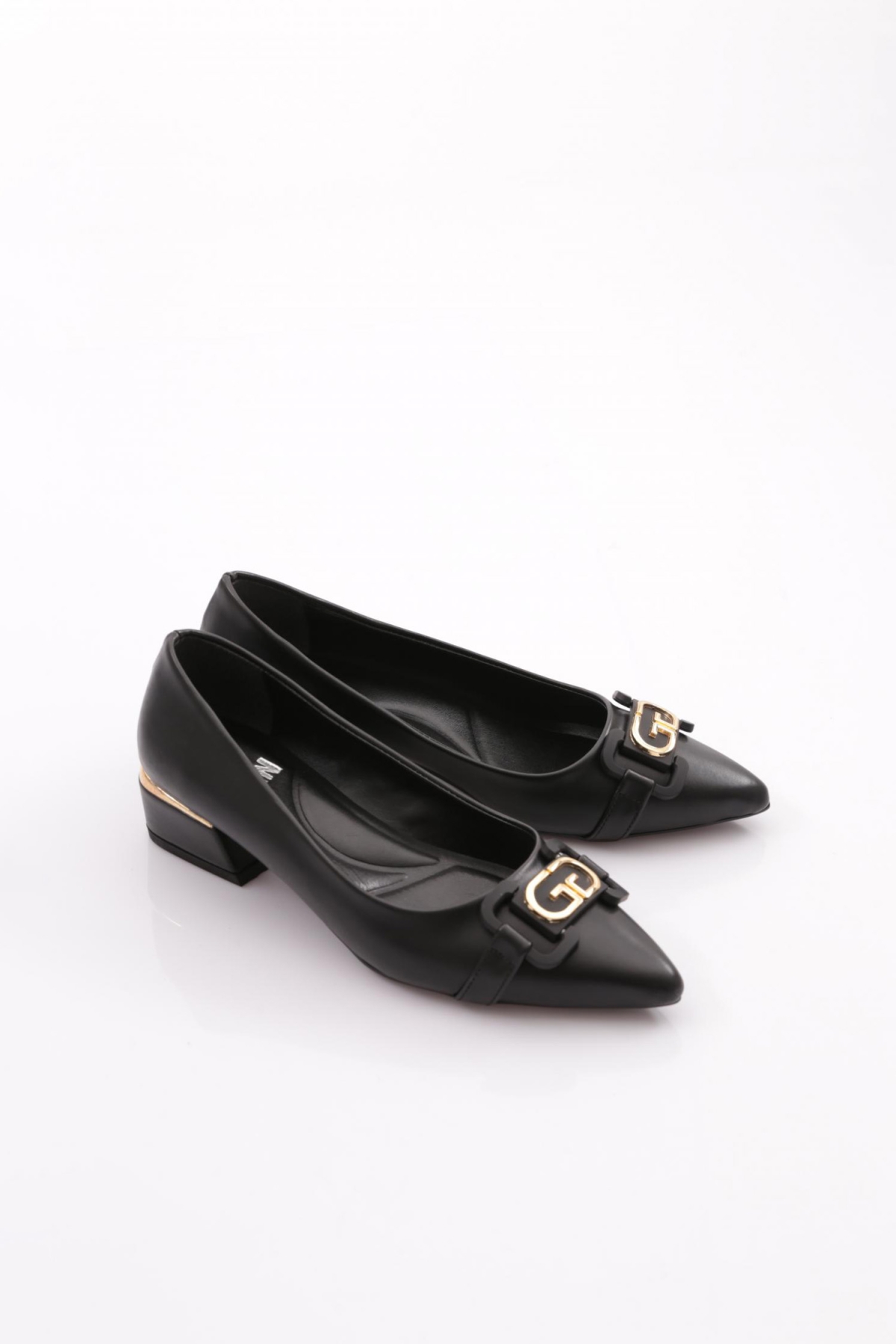 Dgn Dgn Siyah 6847 Kadin Metal Aksesuarli Topuklu Ayakkabi Topuklu Ayakkabı | Flo Siyah - 3. görsel