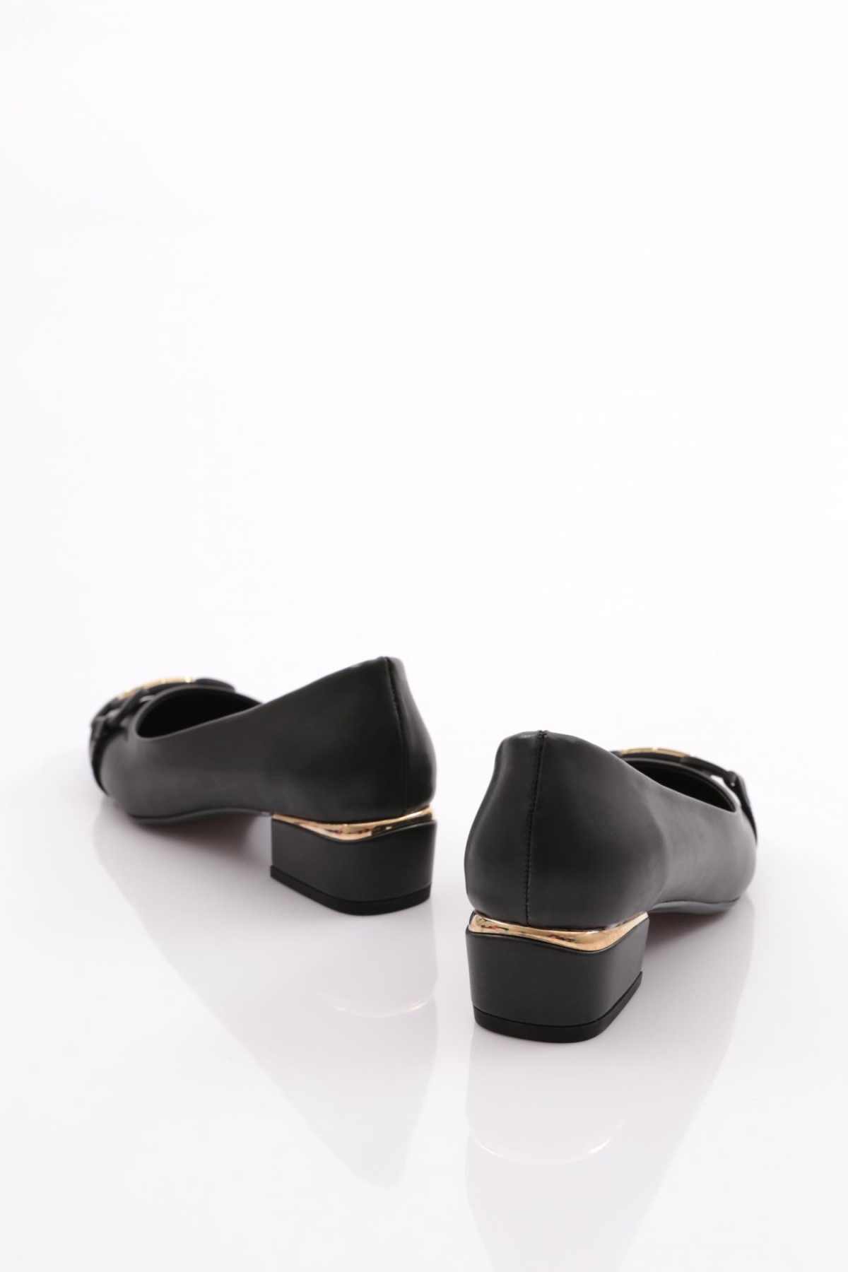 Dgn Dgn Siyah 6847 Kadin Metal Aksesuarli Topuklu Ayakkabi Topuklu Ayakkabı | Flo Siyah - 4. görsel