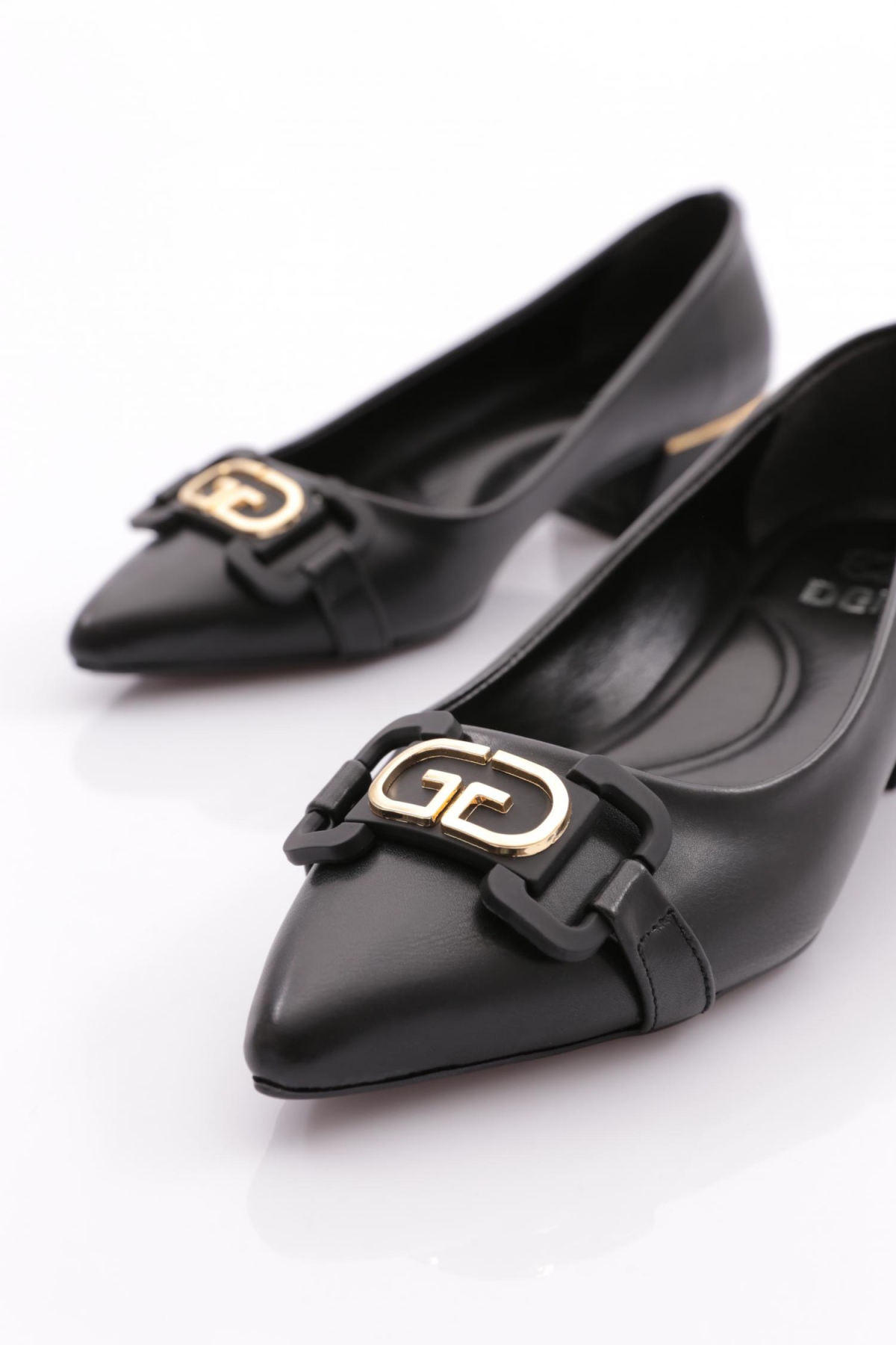 Dgn Dgn Siyah 6847 Kadin Metal Aksesuarli Topuklu Ayakkabi Topuklu Ayakkabı | Flo Siyah - 5. görsel