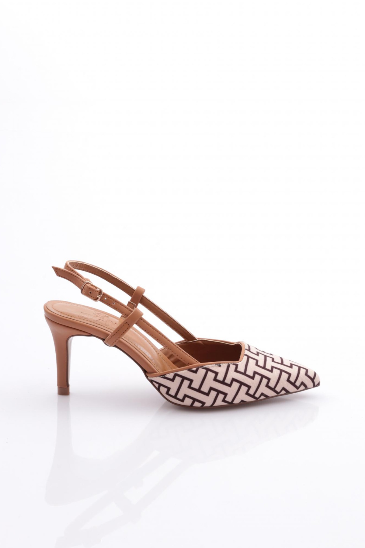 6305-3 Kadin Arkadan Bağlamali Topuklu Ayakkabi - Görsel 2